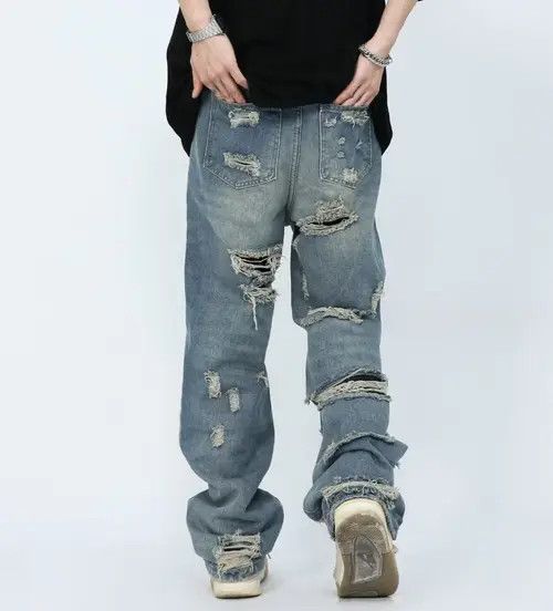 Japanese Brand × Jean High Street Beggar Distressed Micro Flare Wide Leg Jeans Size US 32 / EU 48 - 3 Thumbnail