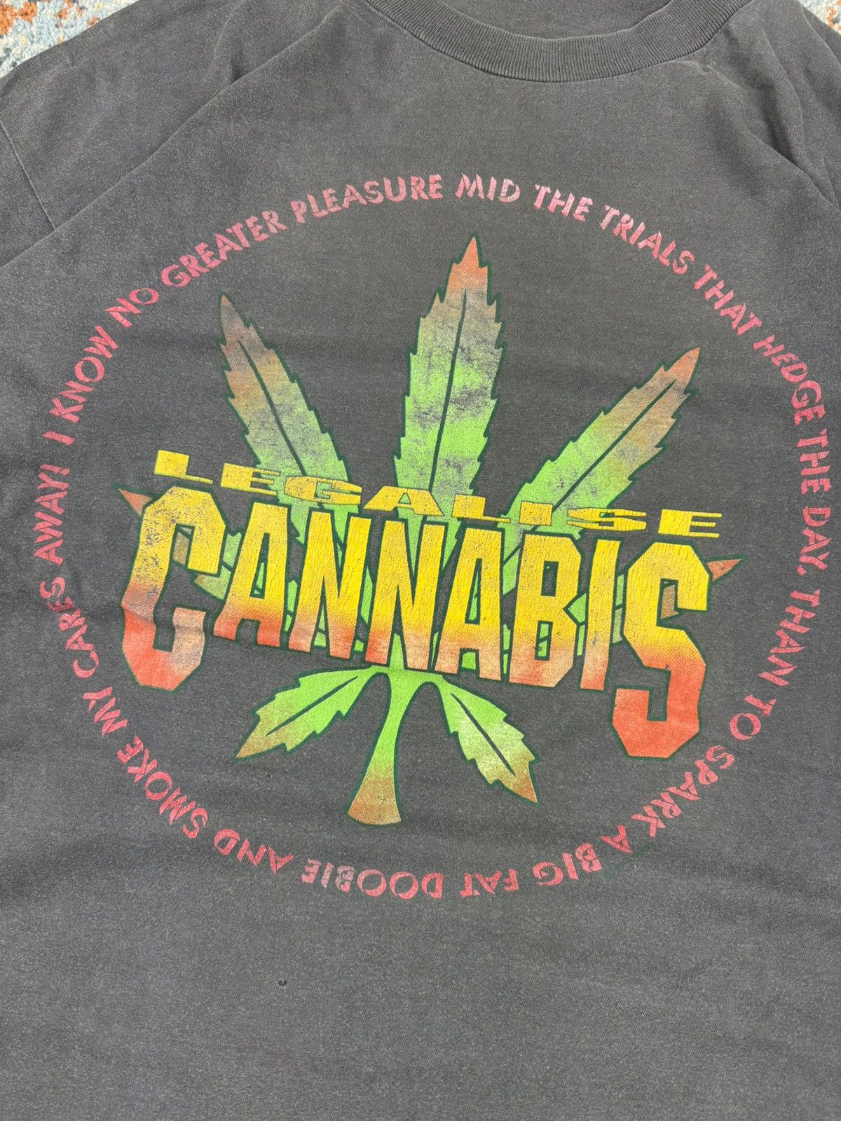 Vintage Vintage 90s Legalize Cannabis weed marihuana graphic tee Size US XL / EU 56 / 4 - 6 Thumbnail