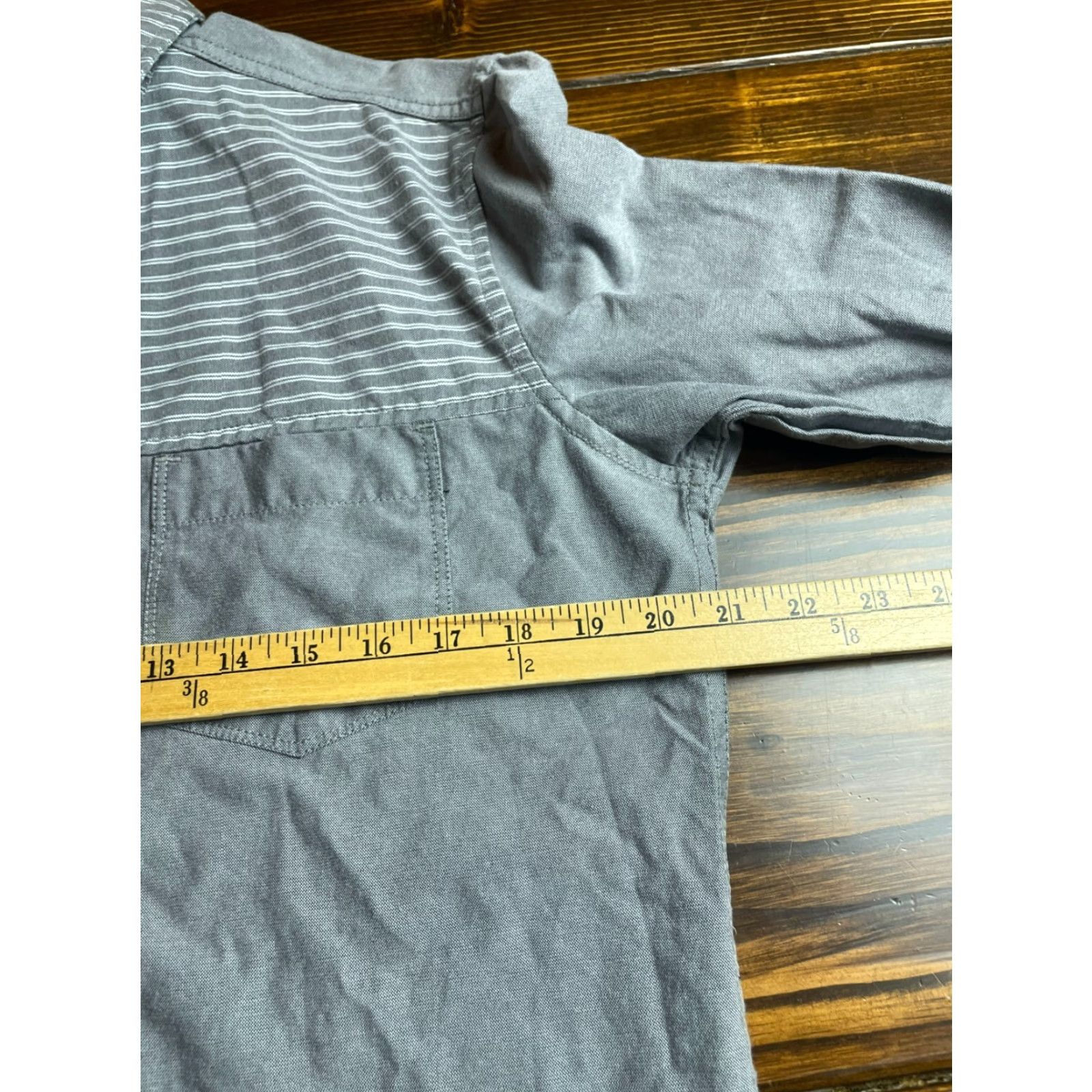 Native Native Code Shirt Mens L Gray Striped Slim Button Up Long Sleeve Size US L / EU 52-54 / 3 - 5 Thumbnail