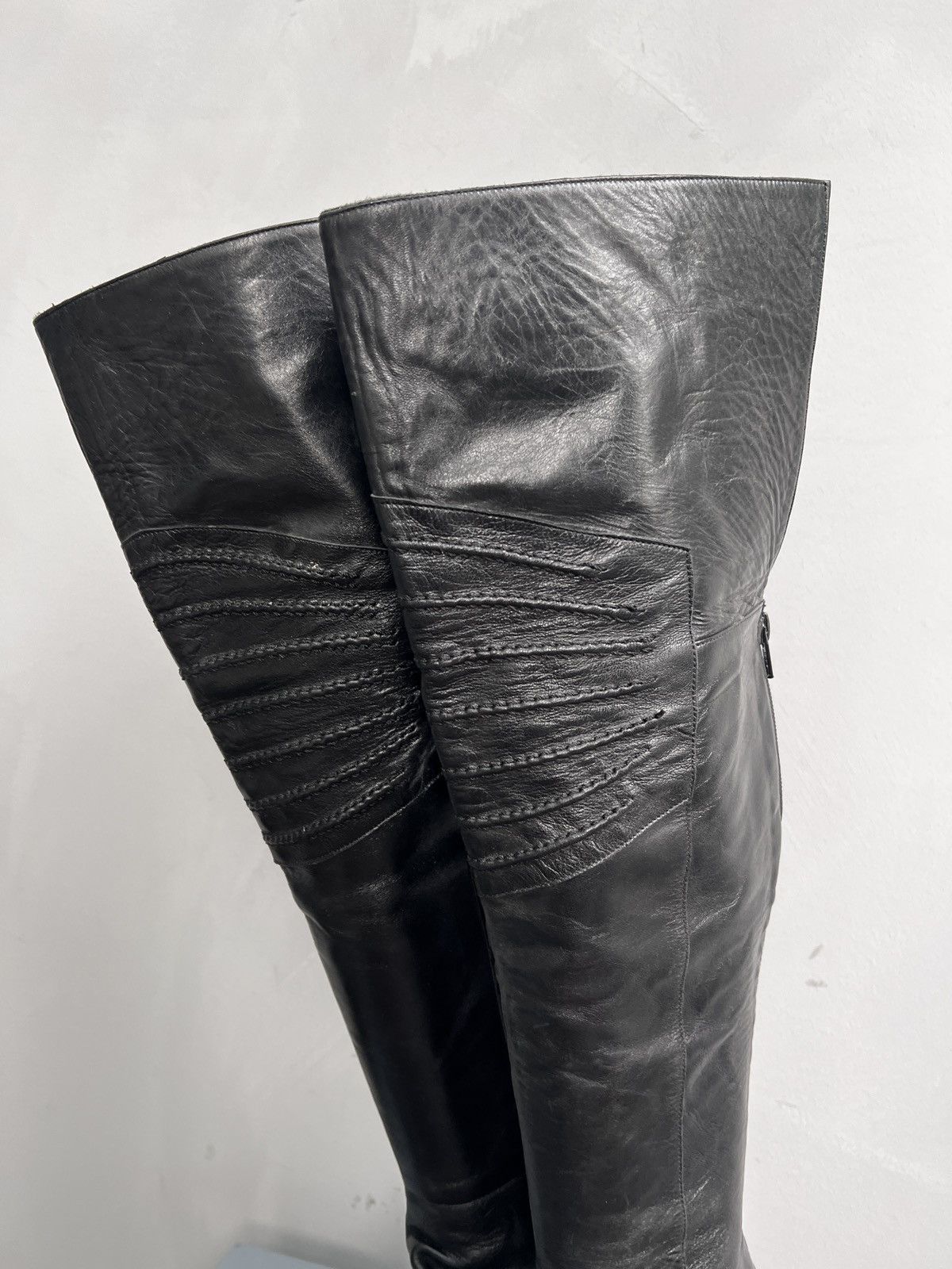 Hysteric Glamour Y2K HIGH LETHER BALENCIAGA STYLE BOOTS HEEL WOMAN Size US 9 / IT 39 - 3 Thumbnail