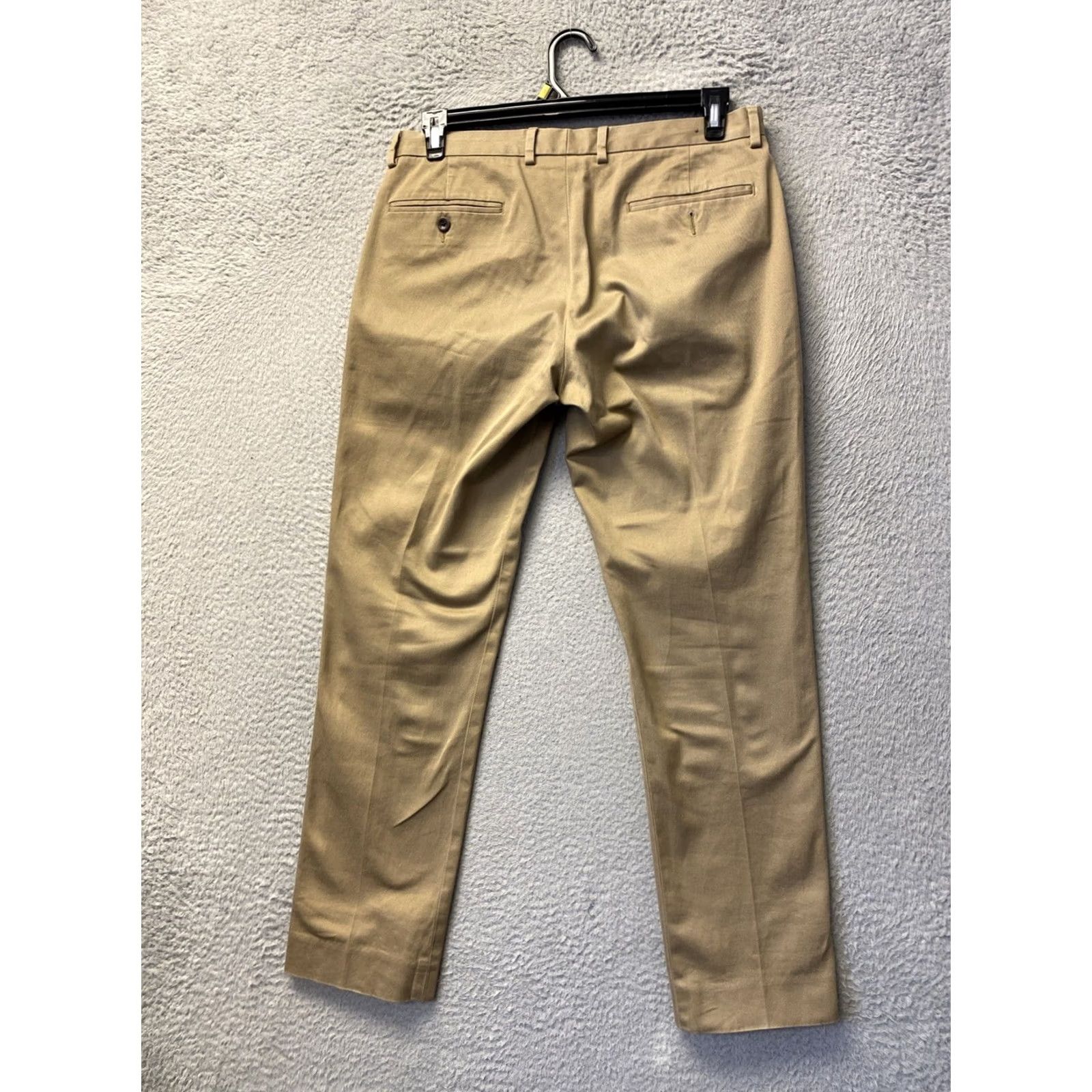 J.Crew J.CREW Chino Pants Mens 31x30 Dark Khaki Slash Pocket Zip Button Solid Straight Front Preppy Casual Slim/Regular Size US 31 - 6 Thumbnail