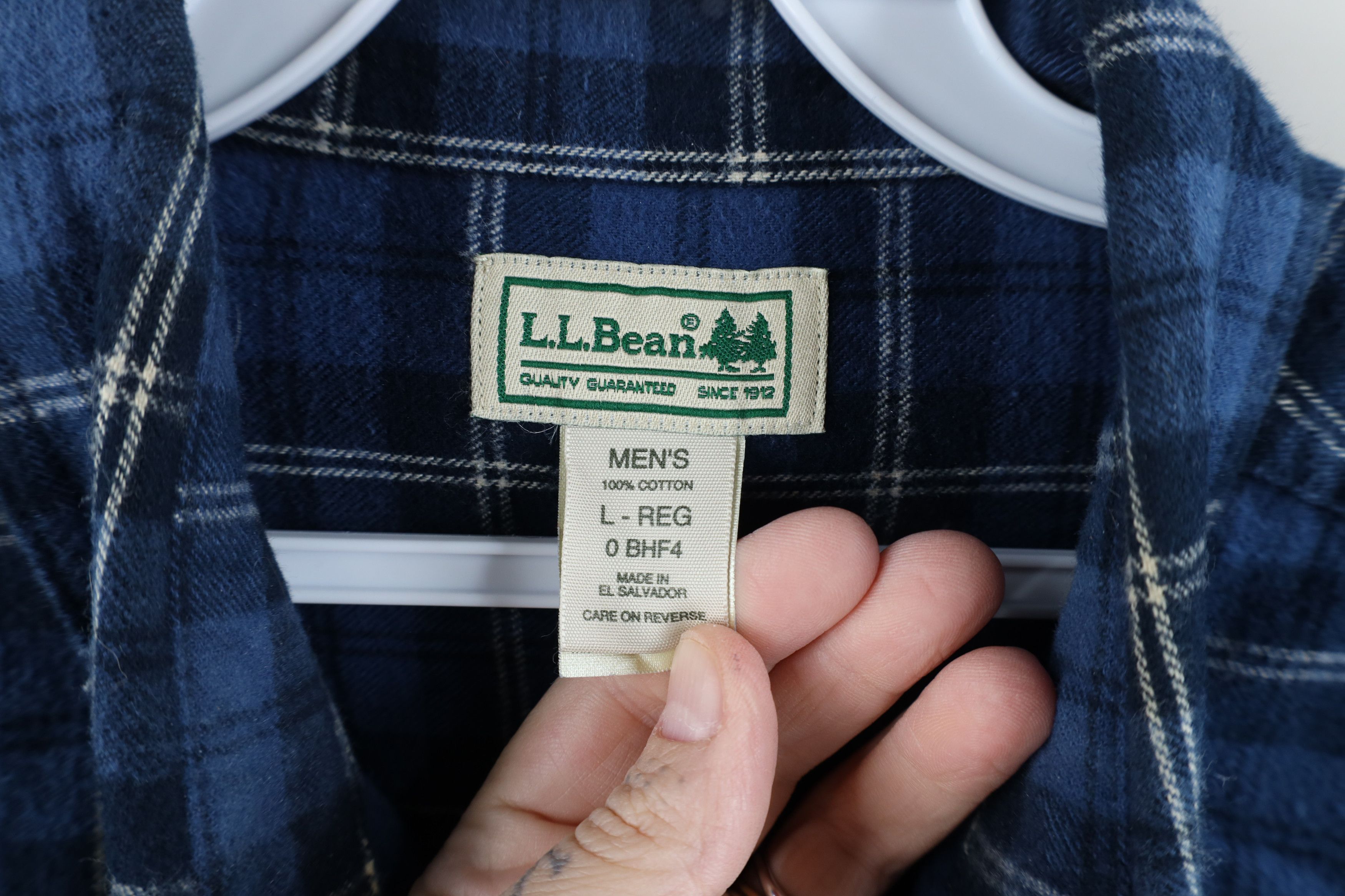 L.L. Bean × Vintage Vintage LL Bean Collared Button Down Shirt Blue Plaid Size US L / EU 52-54 / 3 - 5 Thumbnail