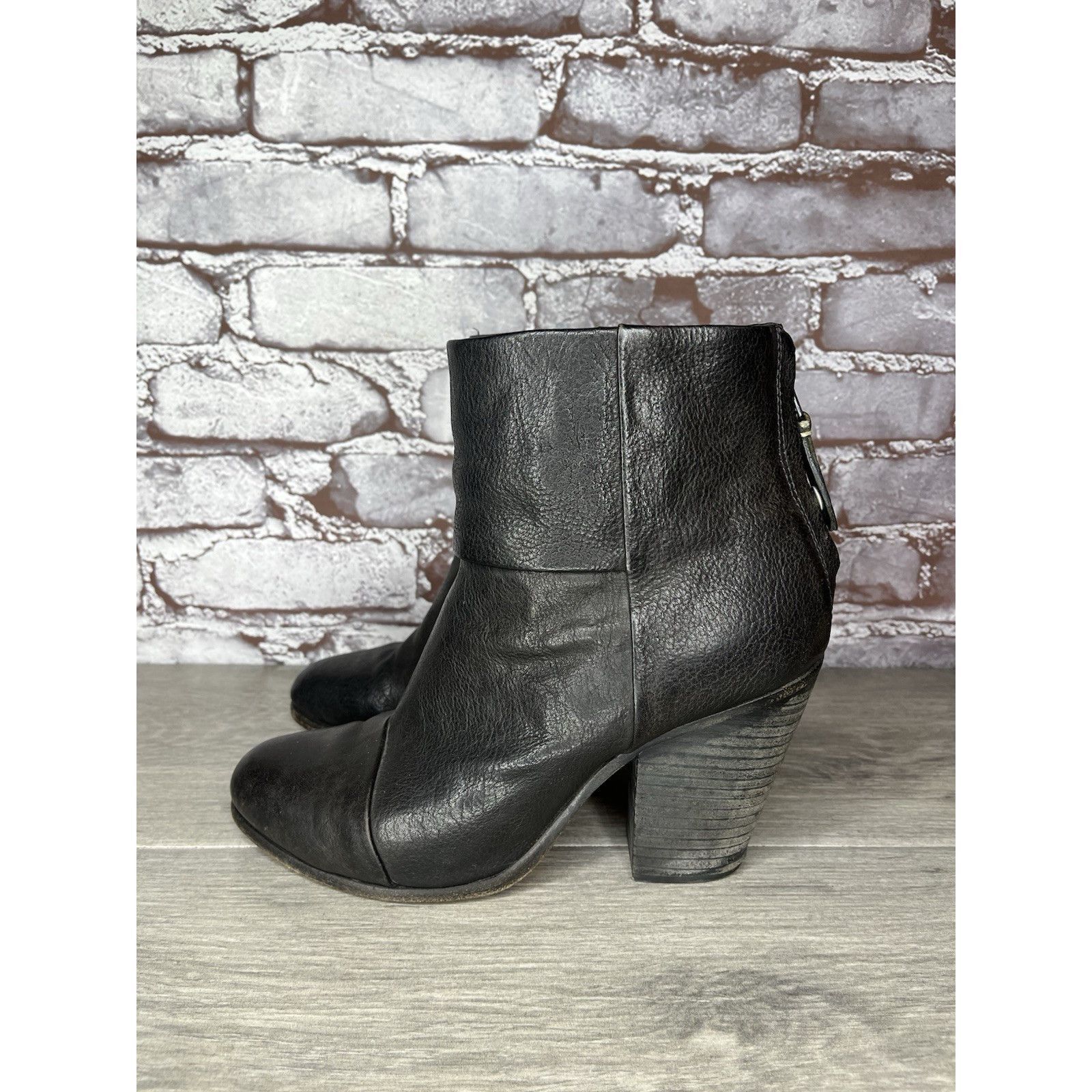Rag & Bone Rag Bone Newbury Black Leather Stacked Heel Ankle Booties Wo Size US 8 / IT 38 - 13 Thumbnail