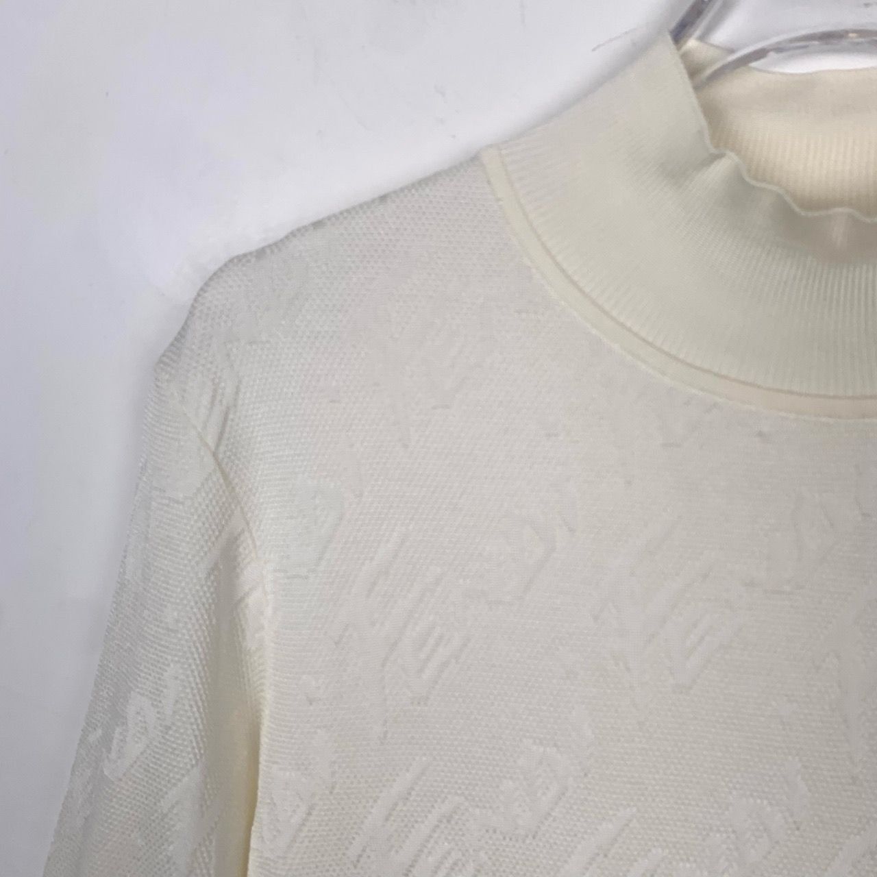 Fendi Fendi Womens Ivory Short-Sleeve Mock Neck Knit Top Size S / US 4 / IT 40 - 3 Thumbnail
