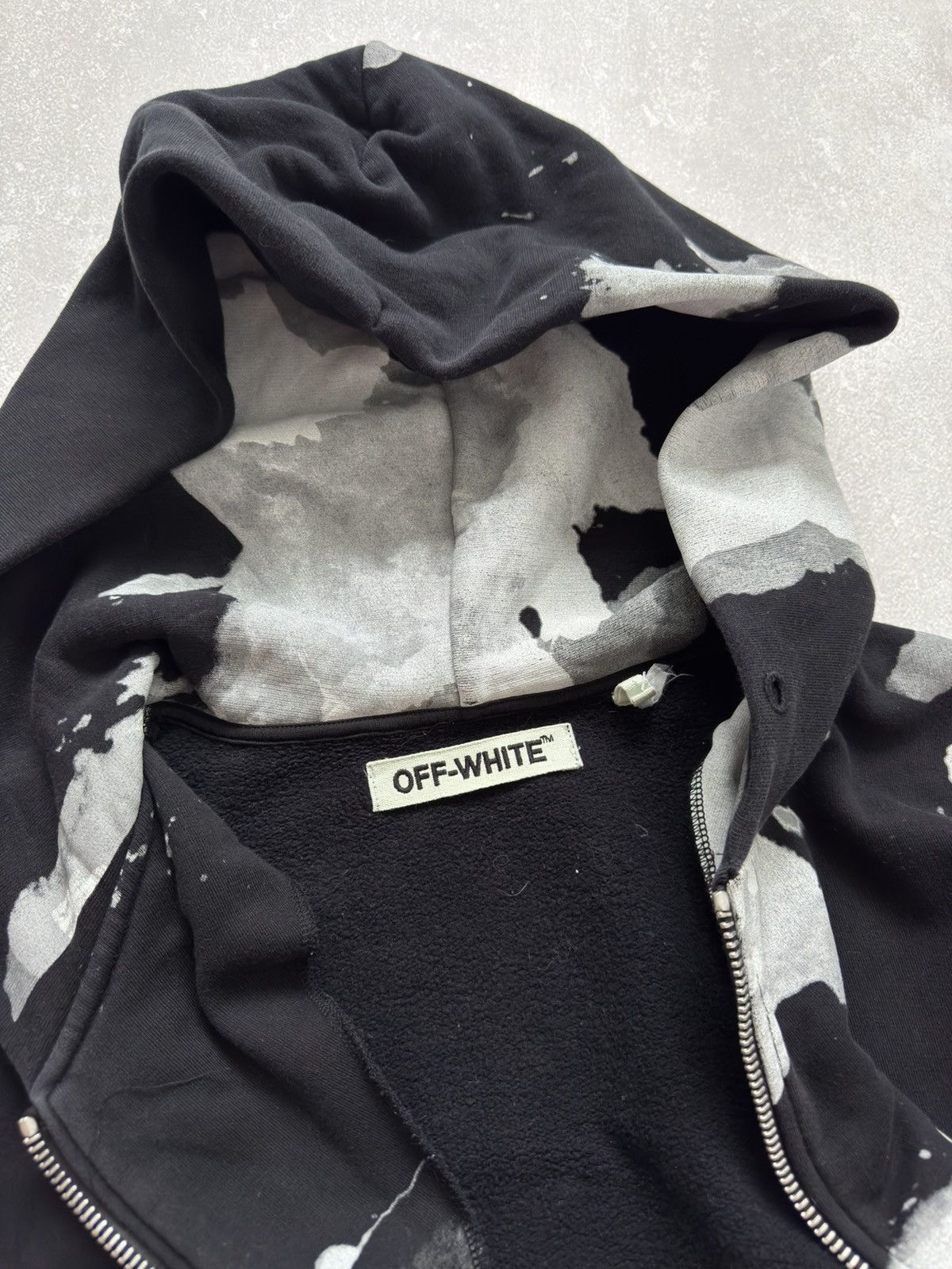 Japanese Brand × Off-White Off-White Oversized Liquid Spots Zip Hoodie Size US XS / EU 42 / 0 - 13 Thumbnail