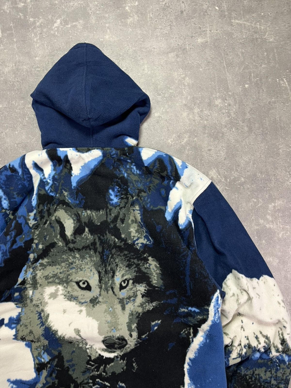 Vintage Vintage Hooded Animal Printed Wolf Pack Fleece Jacket 3XL Size US XXL / EU 58 / 5 - 12 Thumbnail
