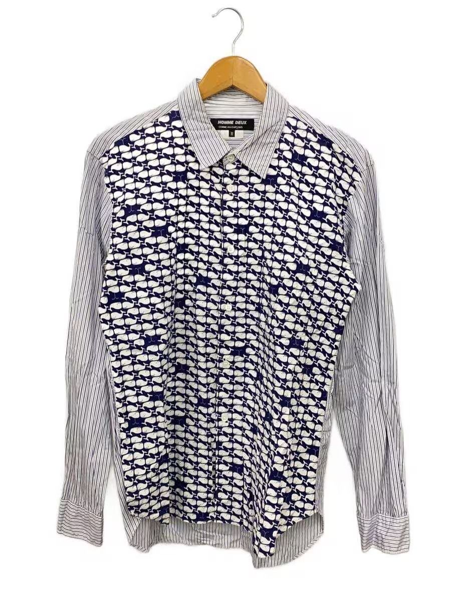 Comme des Garcons Homme Deux Whale Pattern Striped Button Shirt Size US M / EU 48-50 / 2 - 1 Thumbnail