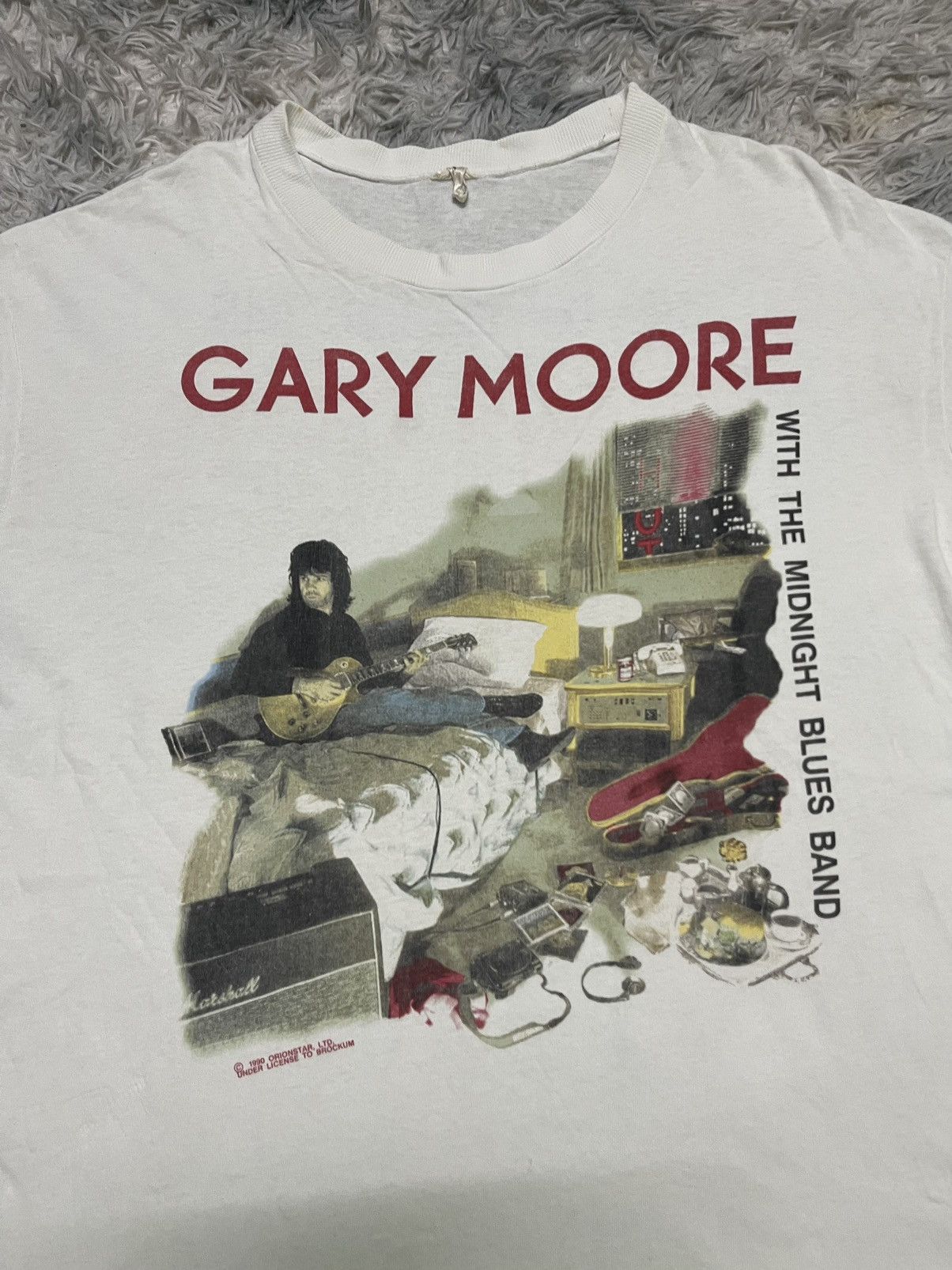 Band Tees 1990 GARY MOORE WITH THE MIDNIGHT BLUES BAND T SHIRT Size US L / EU 52-54 / 3 - 5 Thumbnail