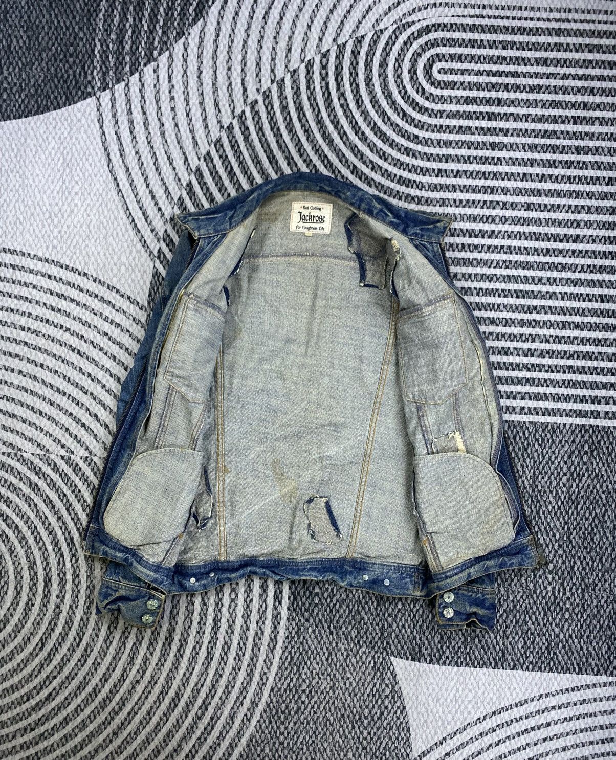 JACKROSE Vintage Jackrose Distressed Zipper Denim Jacket Size US M / EU 48-50 / 2 - 6 Thumbnail