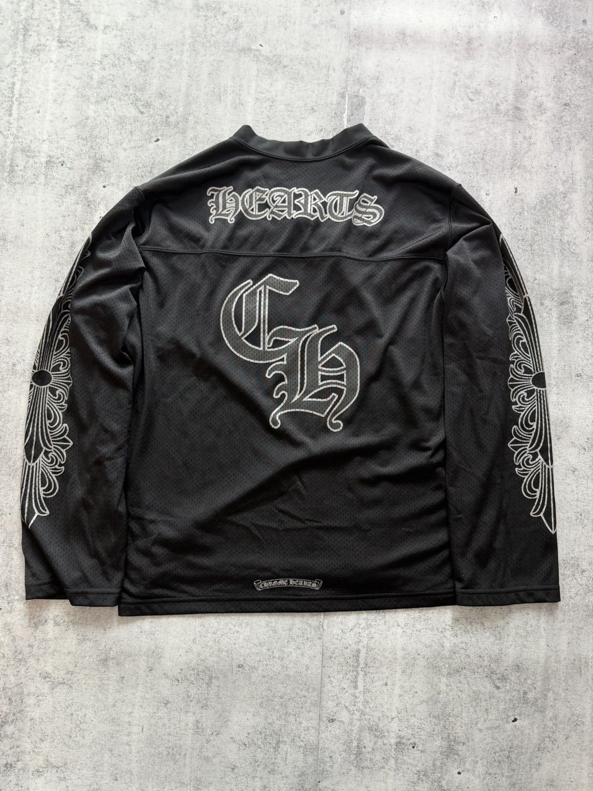 Chrome Hearts Chrome Heart Black Longsleeve Mesh Jersey Size US L / EU 52-54 / 3 - 2 Thumbnail