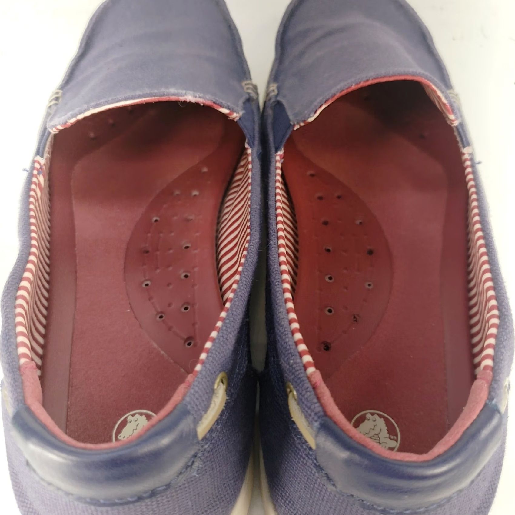 Crocs Crocs Loafers Walu Nautical Navy Blue Canvas 10 Women Slip On Round Toe Cushy Interior Lightweight Breathable Logo Textile Upper Size US 10 / IT 40 - 7 Thumbnail