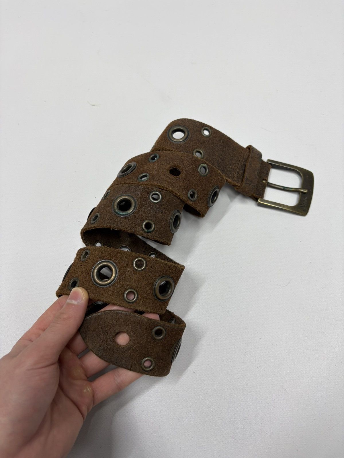 Hysteric Glamour Vintage Y2K Rhinestones Like Number Nine Punk Leather Belt Size 34 - 15 Thumbnail