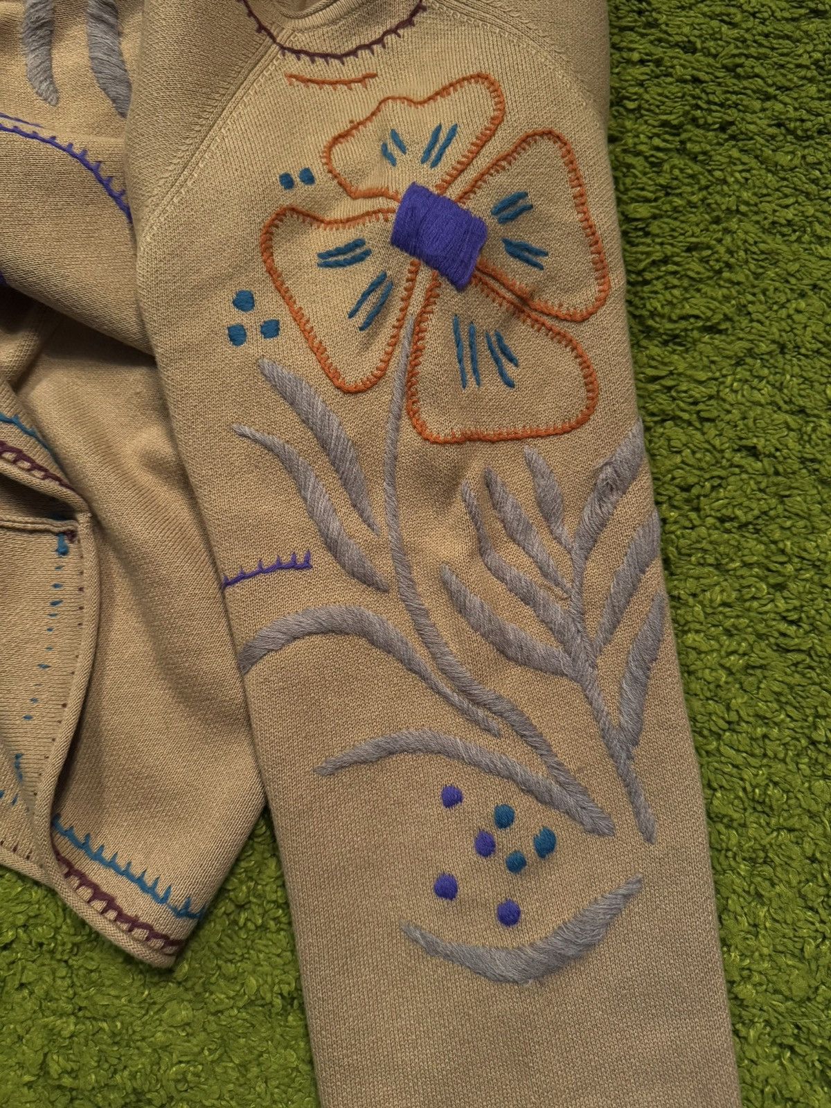 Designer Gudrun Sjoden avant garde embroidered floral pattern sweater Size XL / US 12-14 / IT 48-50 - 5 Thumbnail