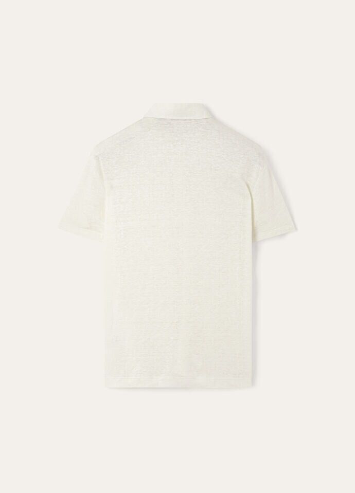 Loro Piana o1w1db10725 FAI1314 Linen Polo Shirt in Off White Size US L / EU 52-54 / 3 - 2 Thumbnail