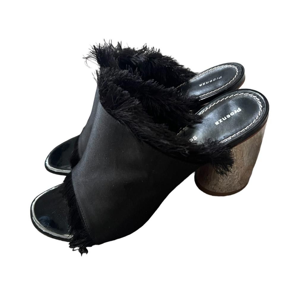 Proenza Schouler PROENZA SCHOULER Fringed Satin Mule Pump Black Size US 7 / IT 37 - 4 Thumbnail