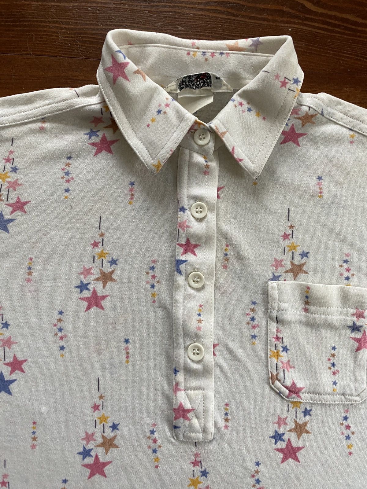 Retrofit Vintage 70’s Sears Stars All Over Short Sleeve Pocket Polo Size US S / EU 44-46 / 1 - 3 Thumbnail