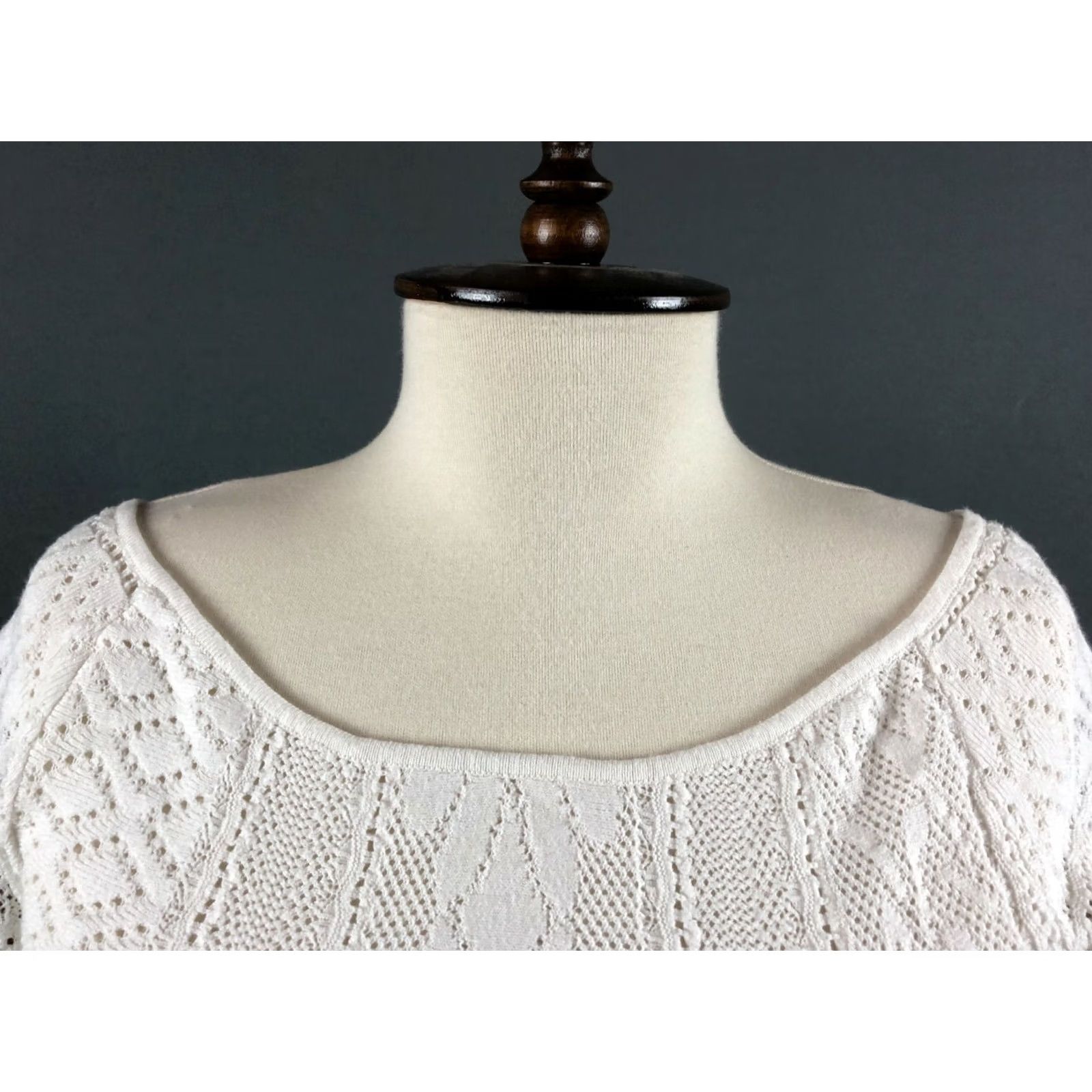 Liu Jo Liu Jo White Perforated Jumper Women Shirt Knit 100% Cotton White Boat Neck Long Sleeve Regular Fit Casual Women XS-XL Size ONE SIZE - 7 Thumbnail