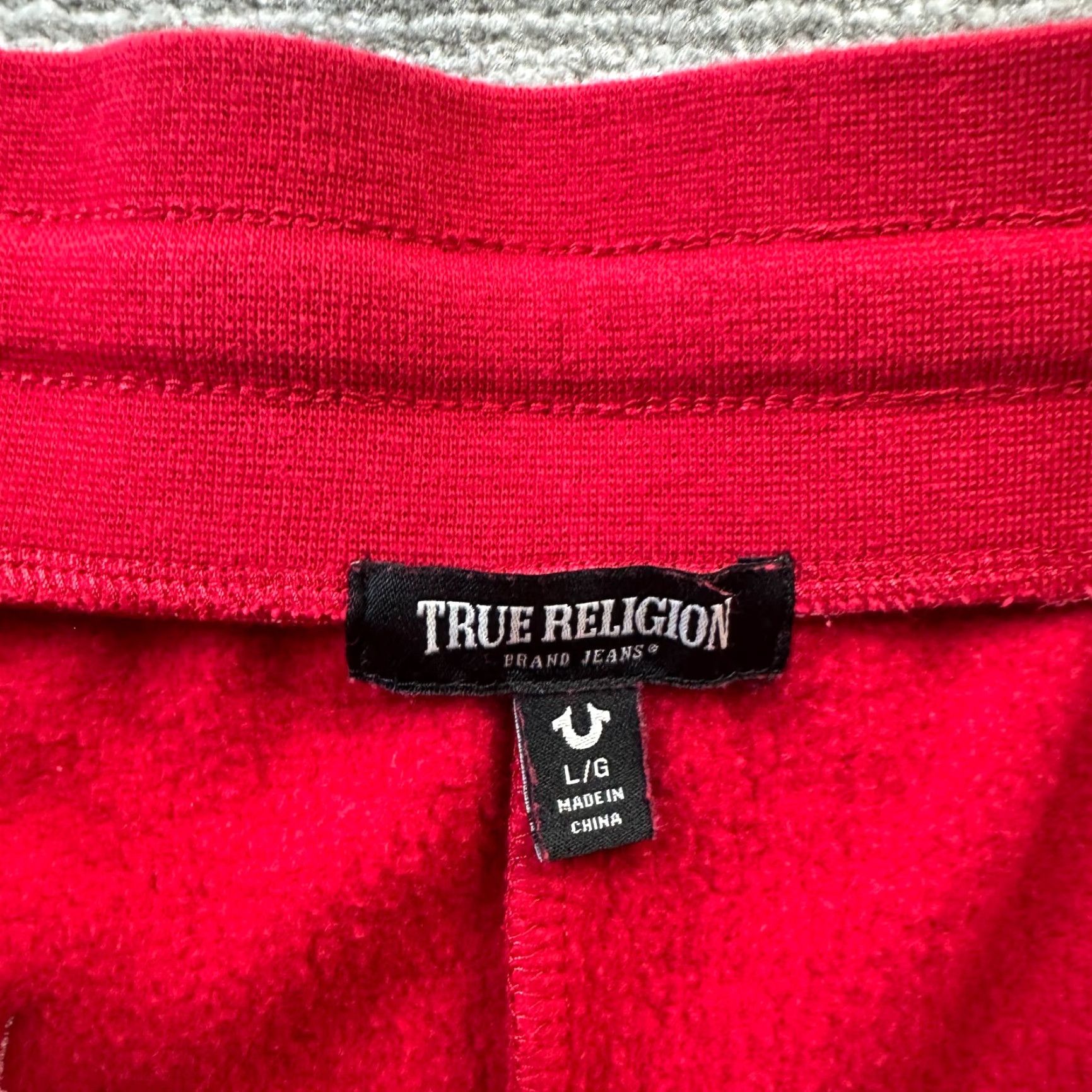 True Religion VINTAGE True Religion Pants Mens Large Red Fleece Stitch Joggers T Fleece Size US 33 - 6 Thumbnail