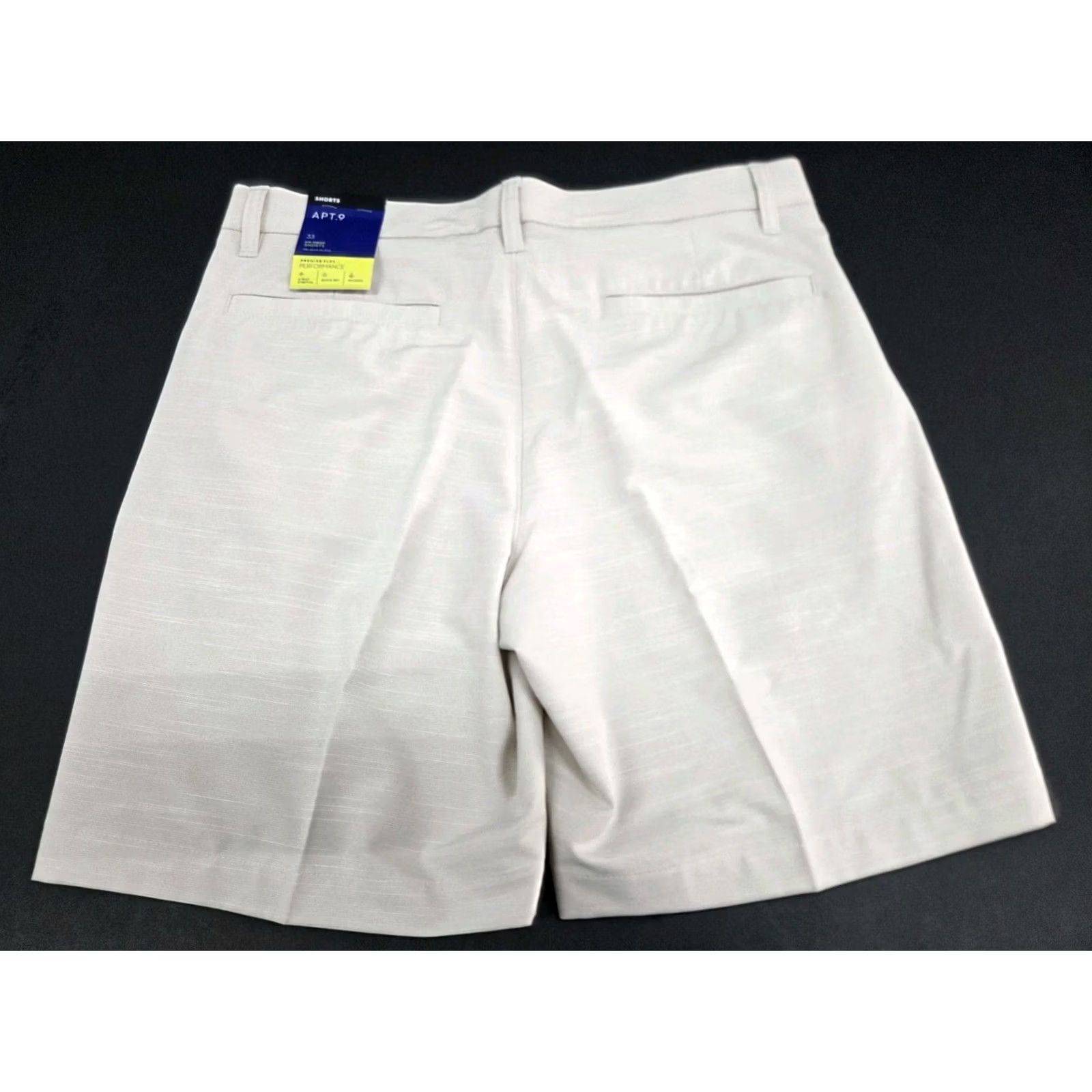 Apt. 9 NWT Apt. 9 Mens Beige Premier Flex Performance Tech Short 33 Chino Regular 8in Inseam Beige Moisture Wicking Quick Dry Pockets Zipper Button Size US 33 - 2 Thumbnail