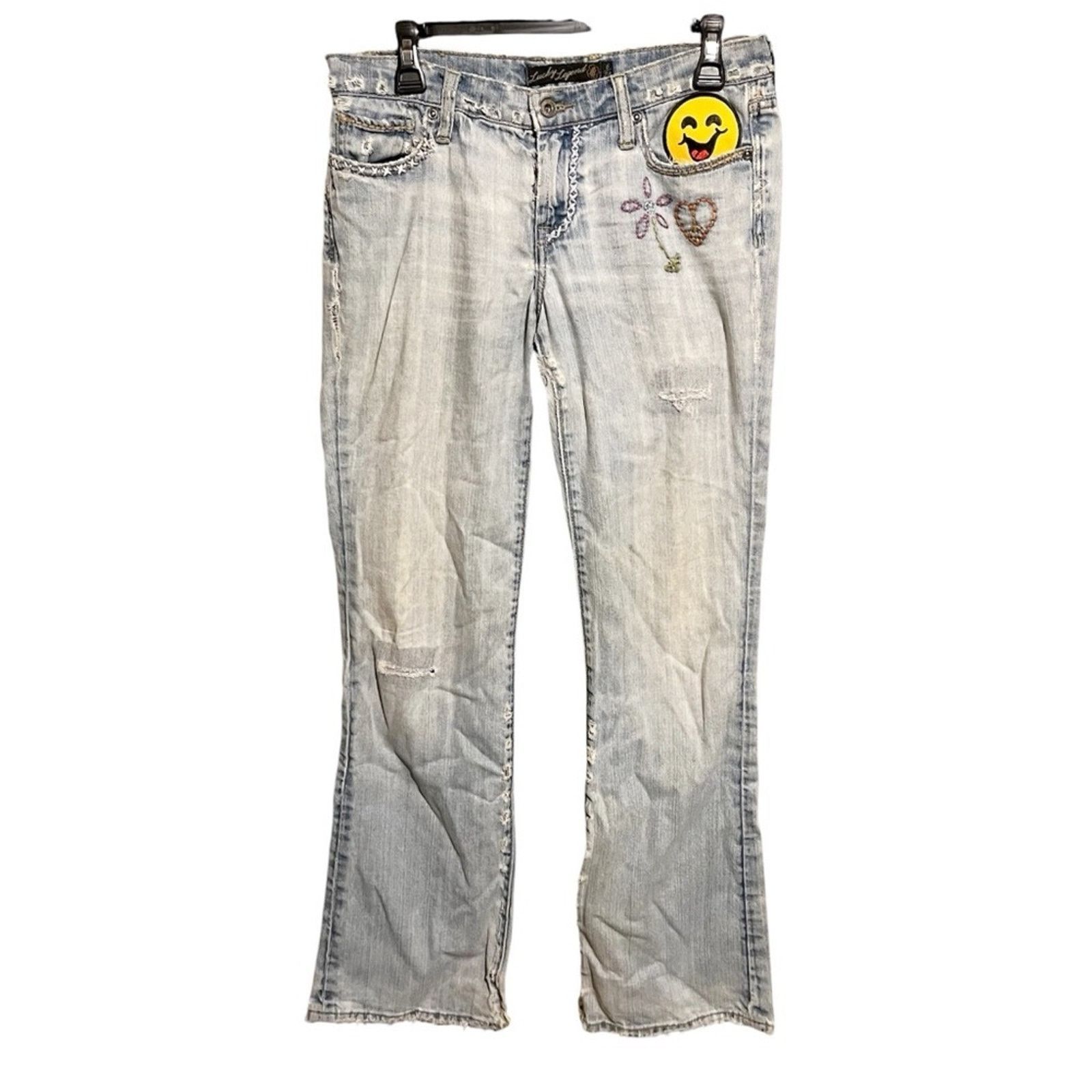 Lucky Brand Lucky Brand Sweet n Low Jeans Sz 6 Light Wash Custom Patches Size 28" / US 6 / IT 42 - 1 Thumbnail