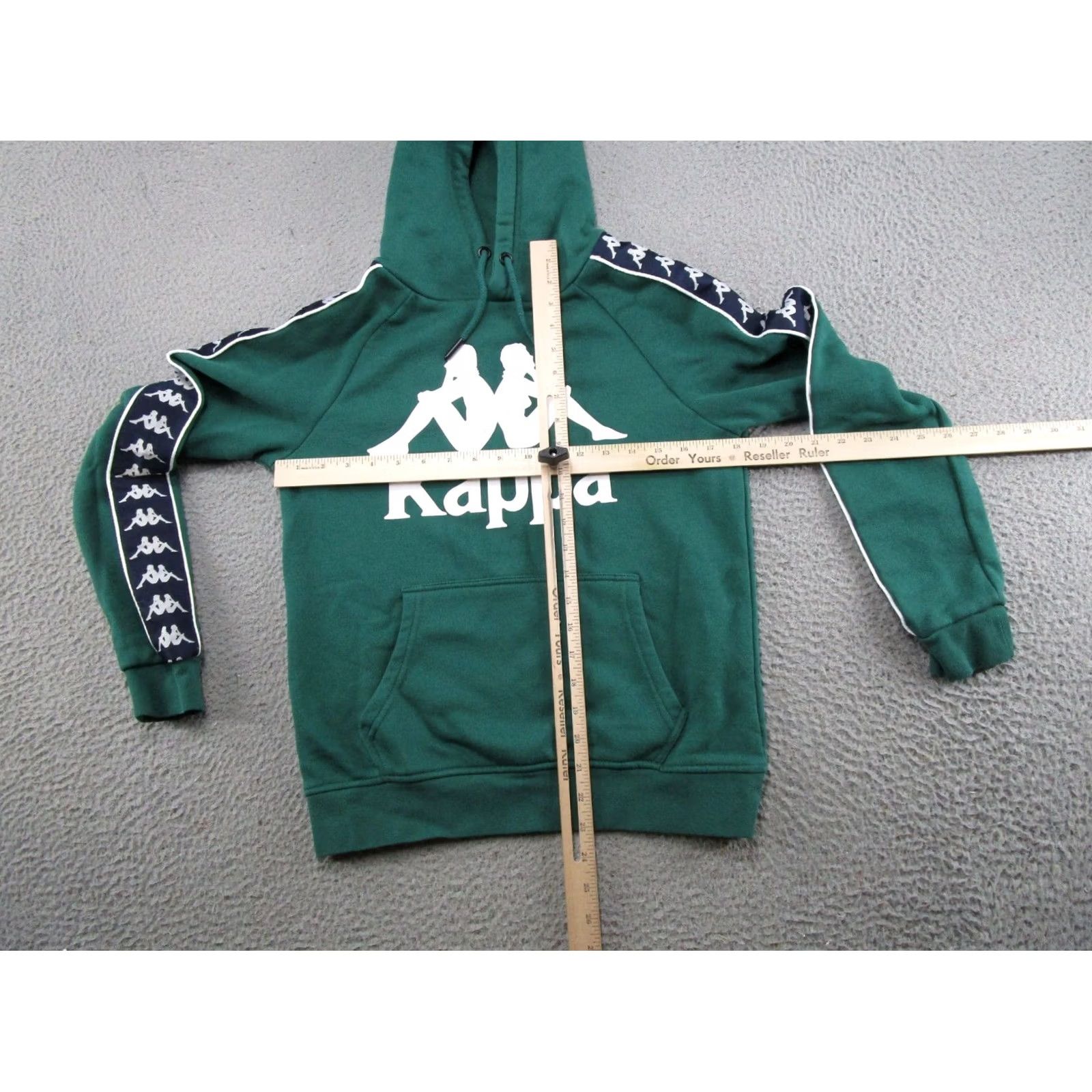 Kappa Kappa Hoodie Mens XS Green Pullover Sweatshirt Hooded Hip Hop Graphic Print Pockets Size US XS / EU 42 / 0 - 6 Thumbnail
