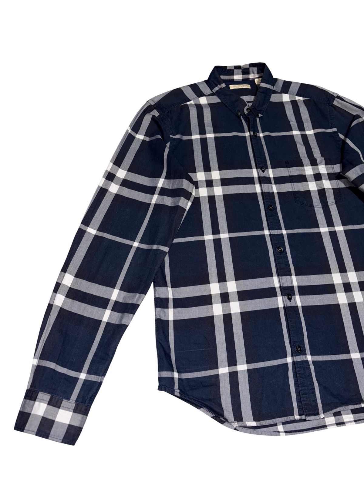 Burberry M Burberry Plaid Blue Gray Checkered Shirt Button up down Size US M / EU 48-50 / 2 - 3 Thumbnail