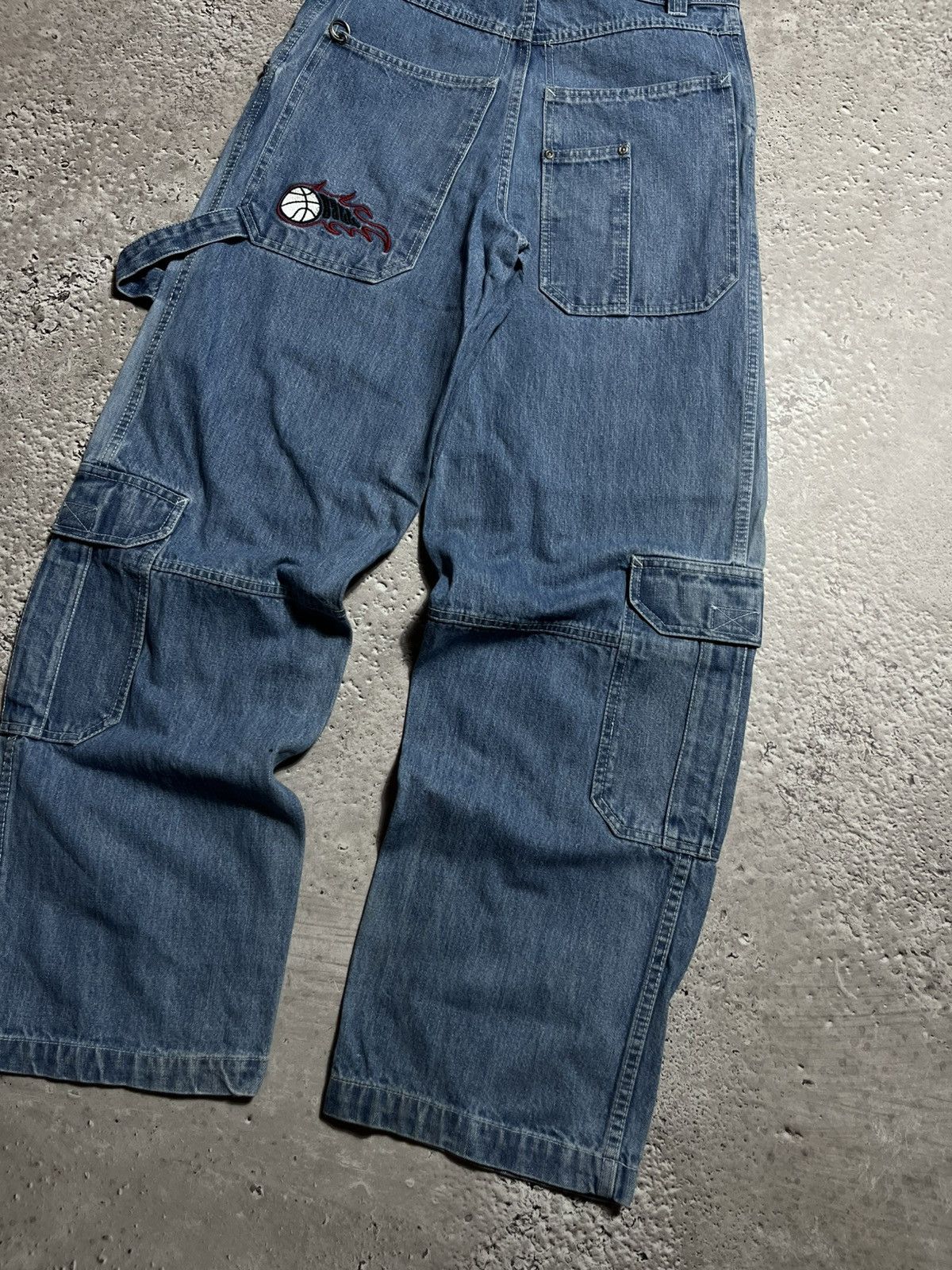 Vintage Vintage Y2K Baggy Carpenter Jeans Flame Basketball Patch Size US 29 - 3 Thumbnail