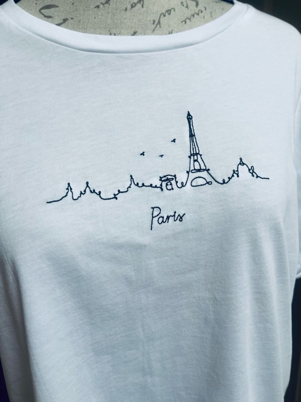 Topshop Topshop Paris Embroidery White Cropped Tee Shirt Boxy Fit 12 Size XL / US 12-14 / IT 48-50 - 3 Thumbnail