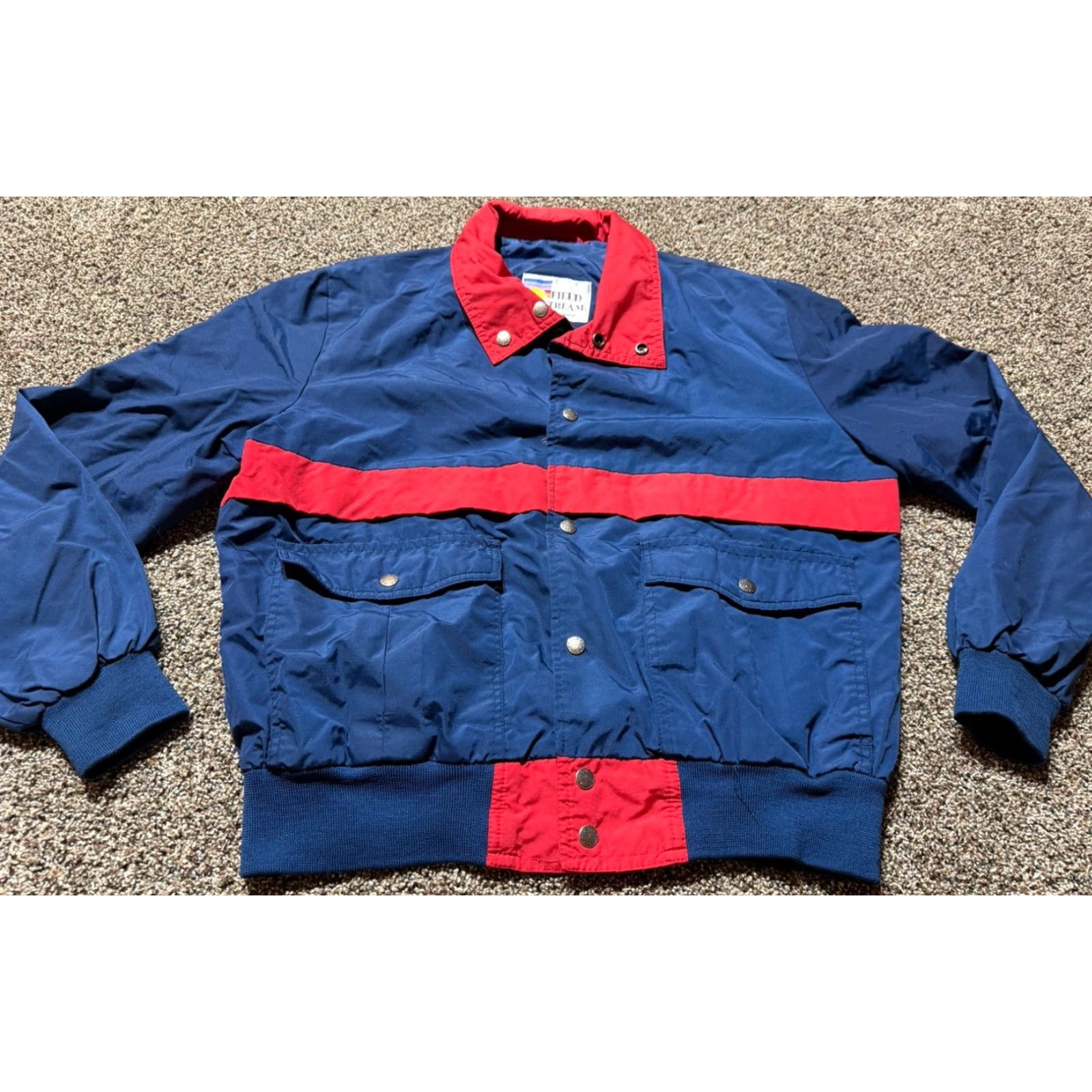 Vintage VINTAGE Field & Stream Womens Windbreaker Jacket Large Red Blue Snap Front Size L / US 10 / IT 46 - 2 Thumbnail