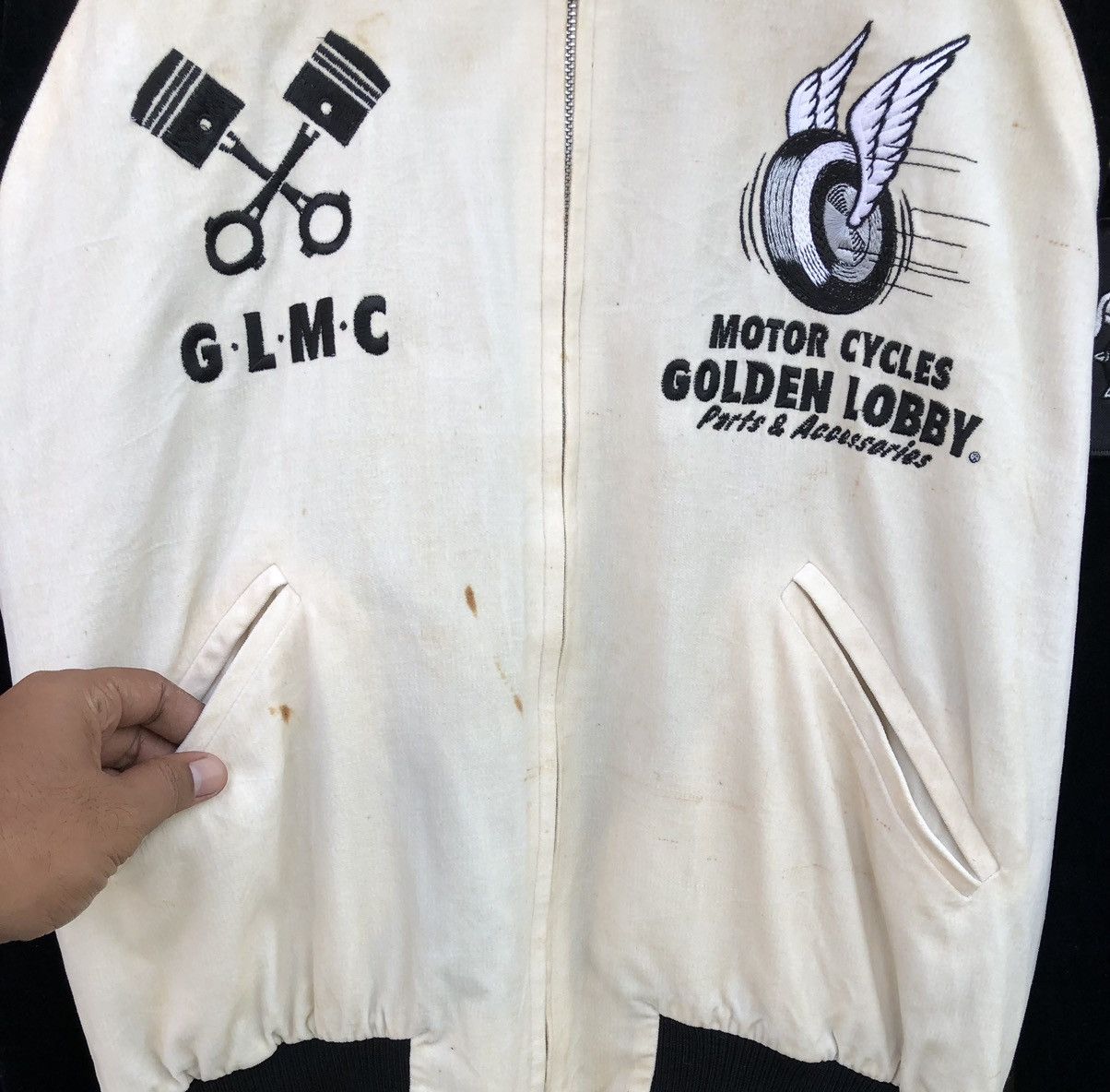 Vintage Vintage Golden Lobby Motorcycle Suede Bomber Jacket Size US M / EU 48-50 / 2 - 15 Thumbnail
