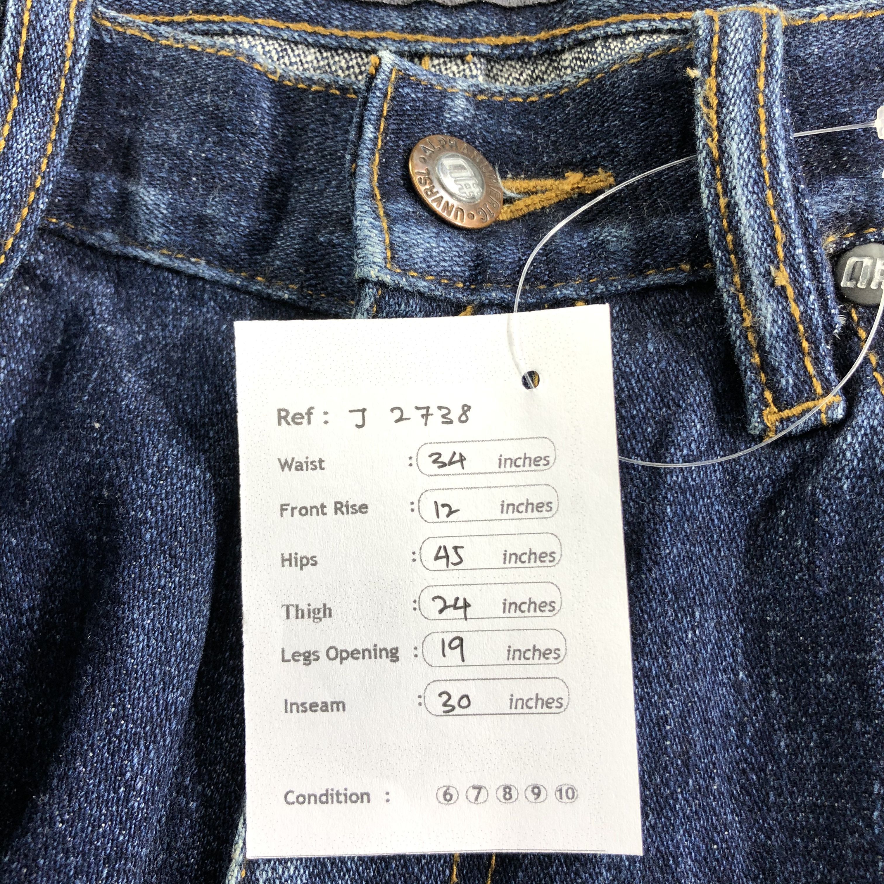 Japanese Brand Alphanumeric Jeans Dark Wash Denim -J2738 Size US 34 / EU 50 - 15 Thumbnail