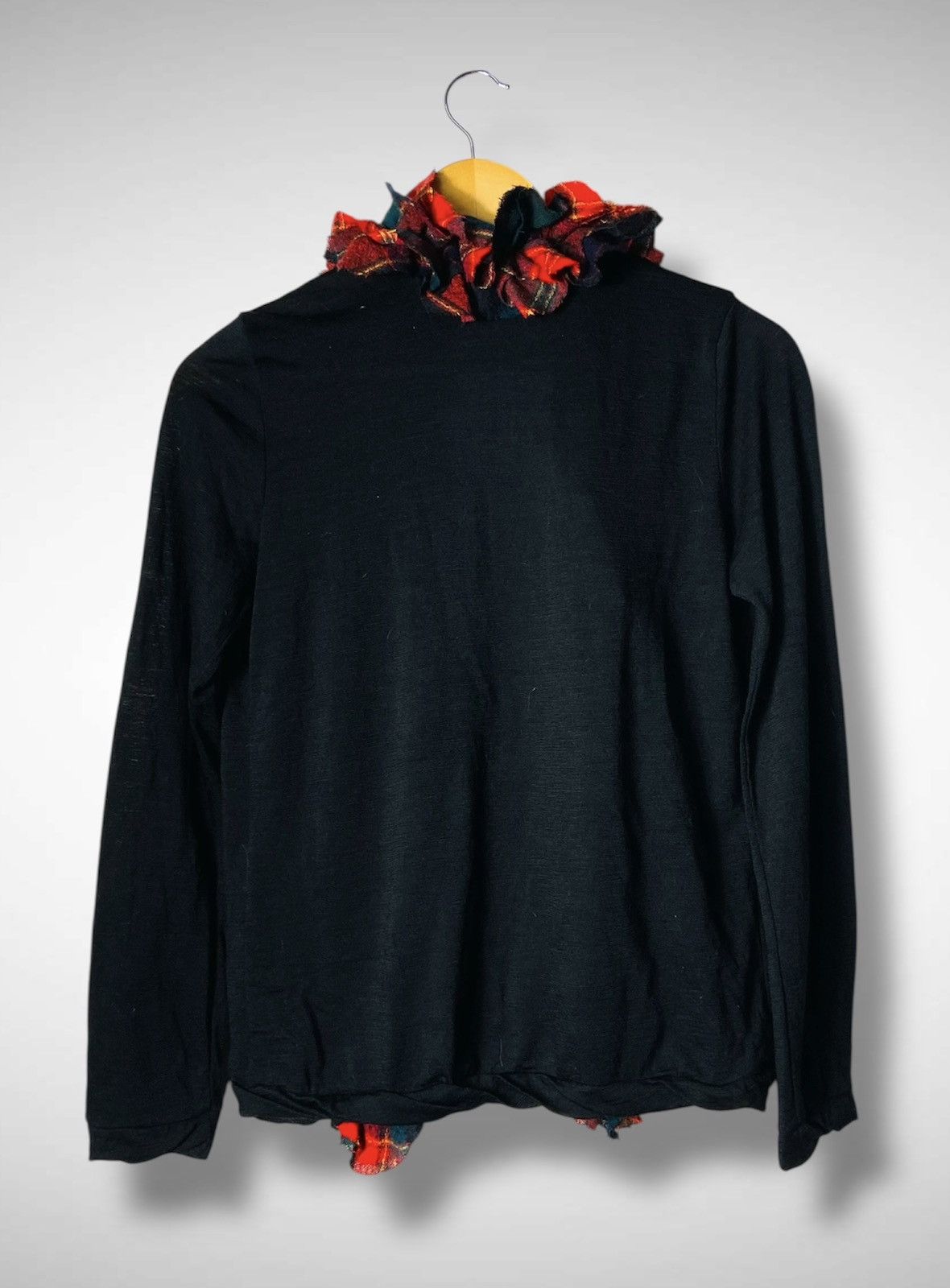 ATSURO TAYAMA Atsuro Tayama “Alive Archive” Plaid Ruffle Wool Cardigan Size S / US 4 / IT 40 - 2 Thumbnail