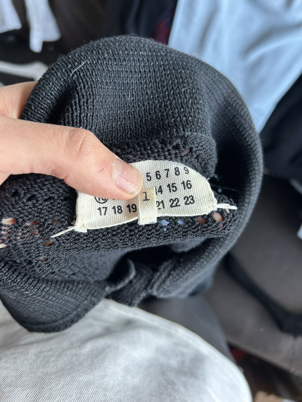 Maison Margiela Black Knit Polo with Open-Weave Design Size US L / EU 52-54 / 3 - 11 Thumbnail