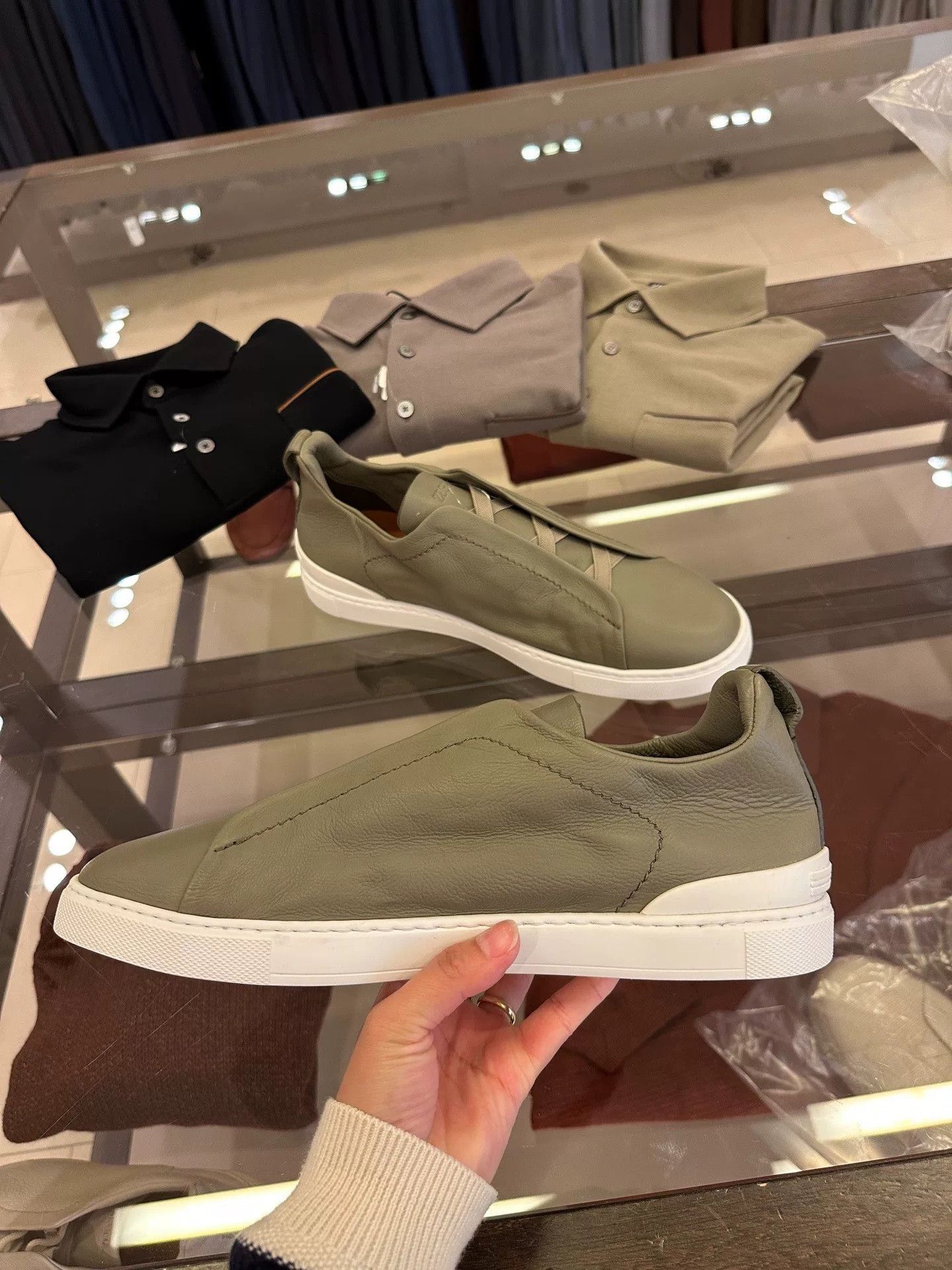 Ermenegildo Zegna Zegna Triple Stitch Leather Sneakers Size US 10.5 / EU 43-44 - 8 Thumbnail