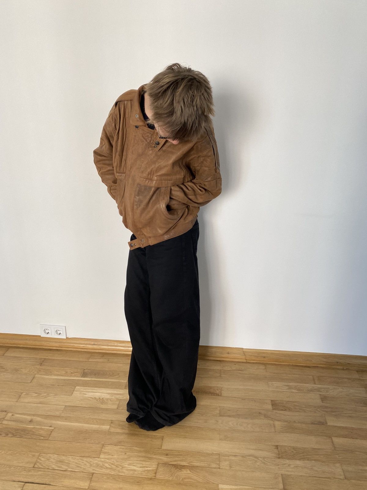 Genuine Leather Vintage Faded Leather Jacket Cropped Fit Made In England Size US M / EU 48-50 / 2 - 12 Thumbnail