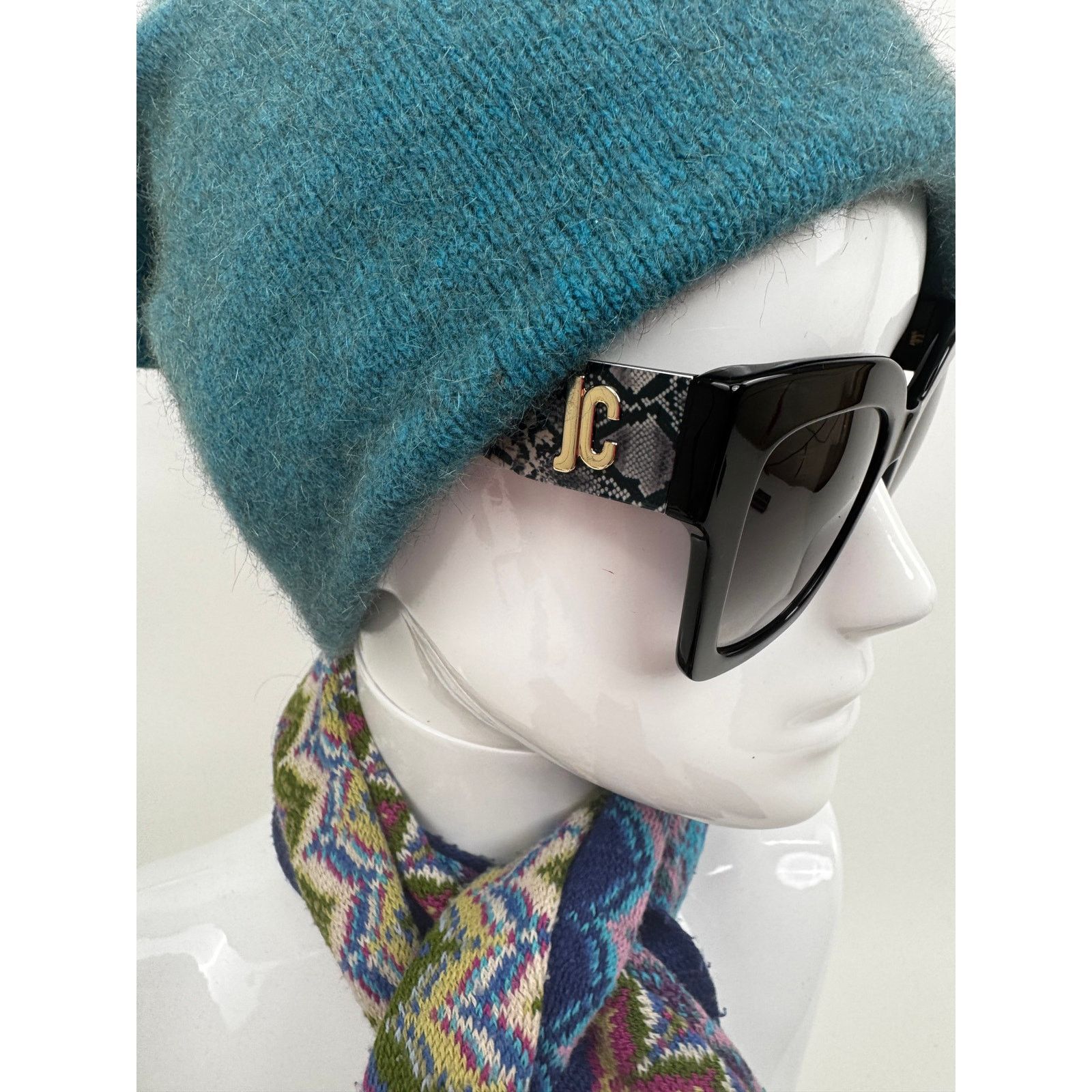 Just Cavalli Just Cavalli Logo Plaque Reptile Arm Oversized Sunglasses Size ONE SIZE - 2 Thumbnail