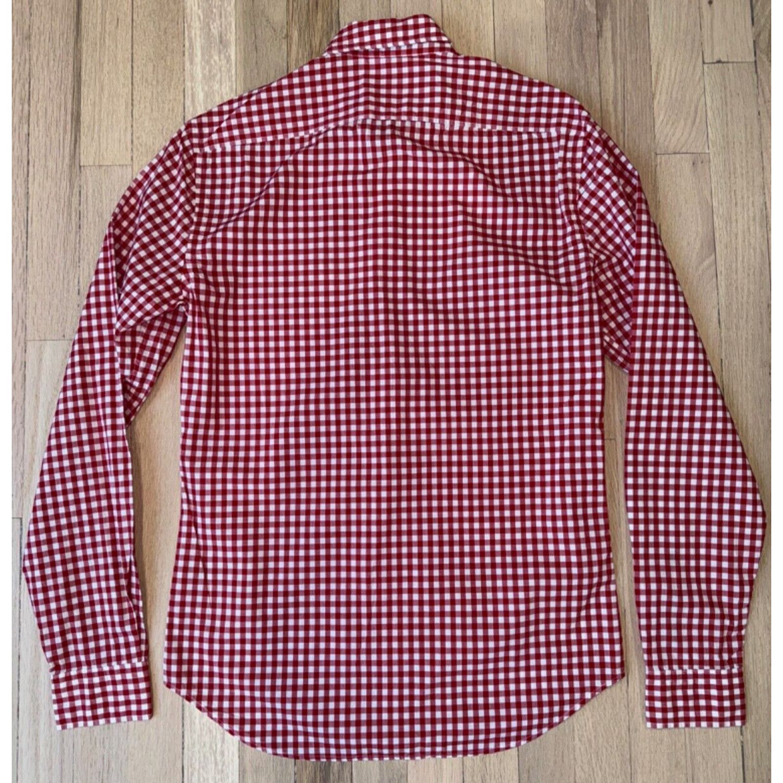 Burberry Burberry Brit Red White Gingham Nova Check Print Button Size US S / EU 44-46 / 1 - 8 Thumbnail