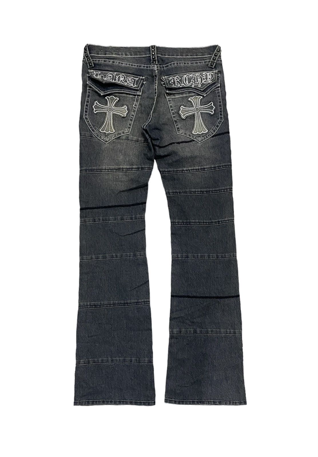 Japanese Brand Vtg H.Anarcy H.Naoto hagi cross paints wax flare pants Size US 31 - 2 Thumbnail