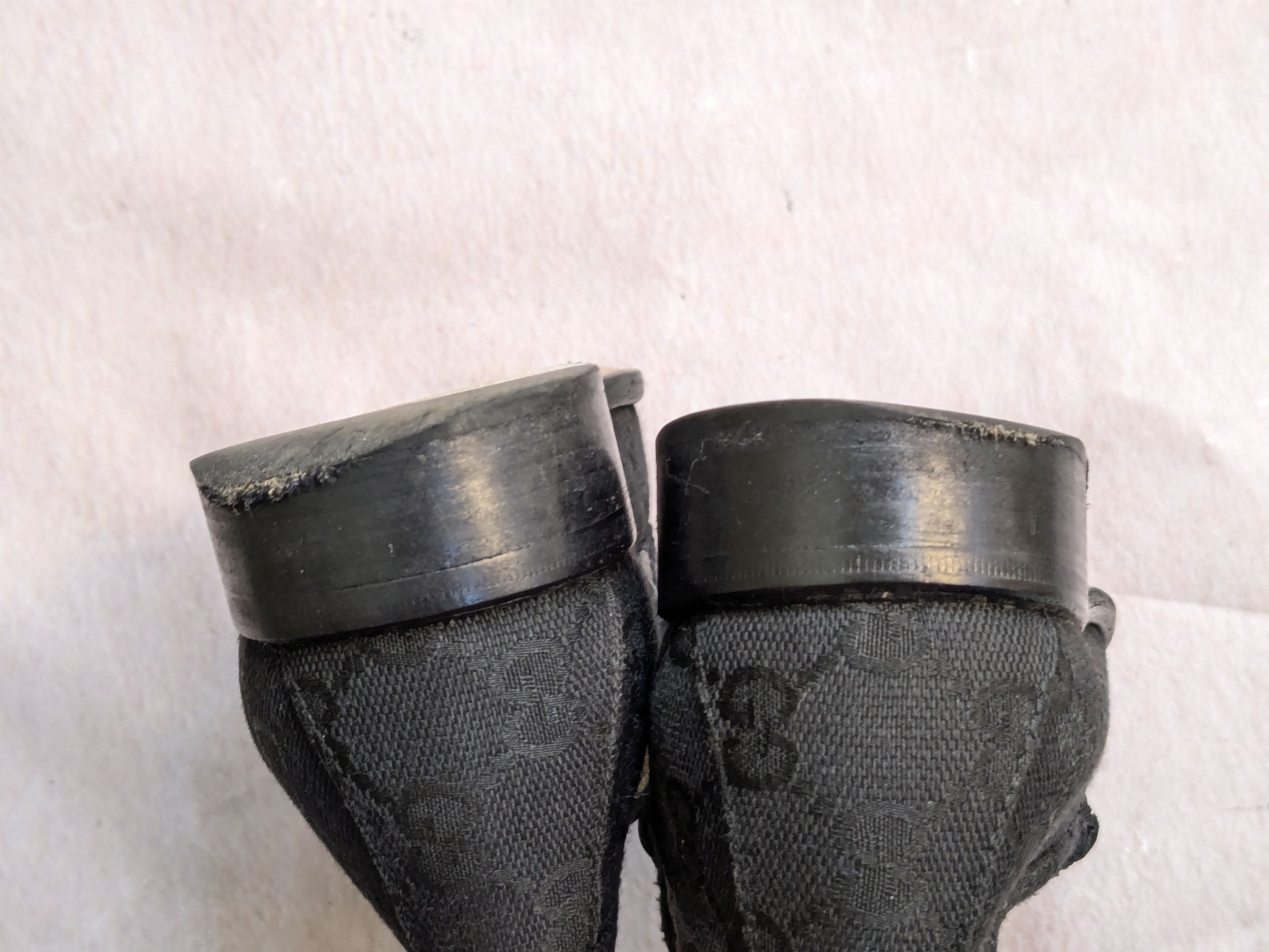 Gucci Gucci Horsebit Loafers Black Monogram Canvas Logo 7 B Size US 7 / IT 37 - 12 Thumbnail