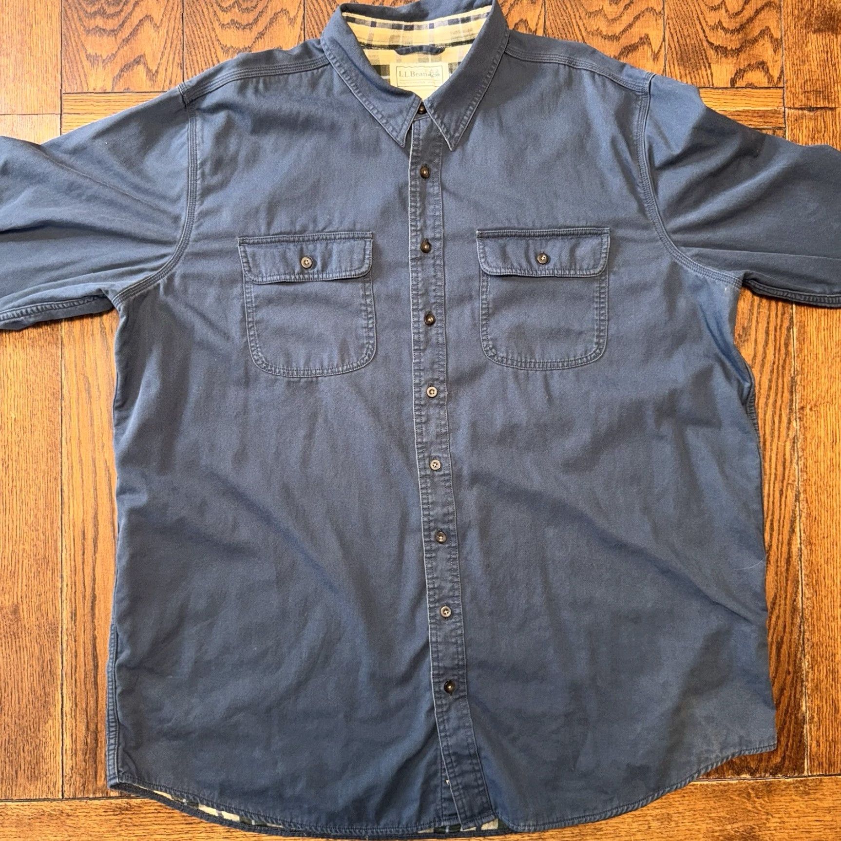 Vintage VINTAGE LL Bean Hurricane Flannel Lined Shirt Jacket Mens 2XL Tall Blue Shirt Jacket Size US XXL / EU 58 / 5 - 2 Thumbnail