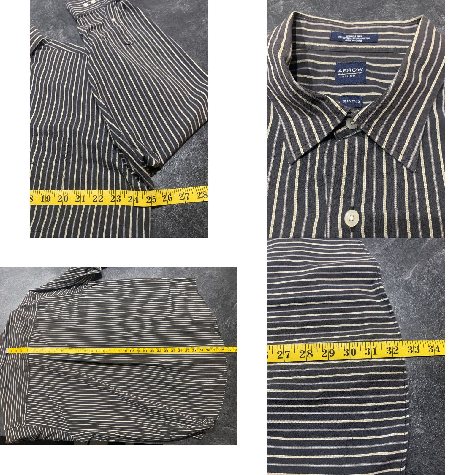Arrow Arrow Long Sleeve Dress Shirt Plaid XL Multicolor Button Down Collar Mens Size 46R - 8 Thumbnail