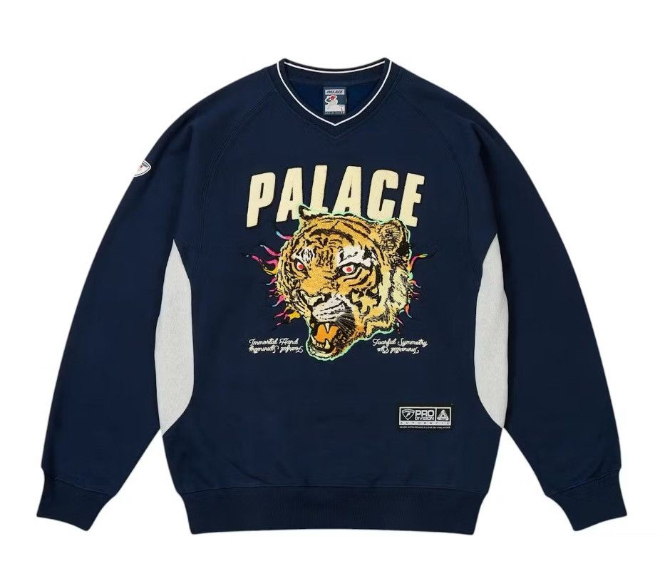 Palace Palace Tora Tora Crewneck Navy Size US L / EU 52-54 / 3 - 1 Thumbnail