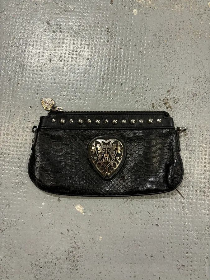 Gucci AW2007 Gucci Black Python Leather Studded Heart Bag by Frida Giannini Size ONE SIZE - 3 Thumbnail