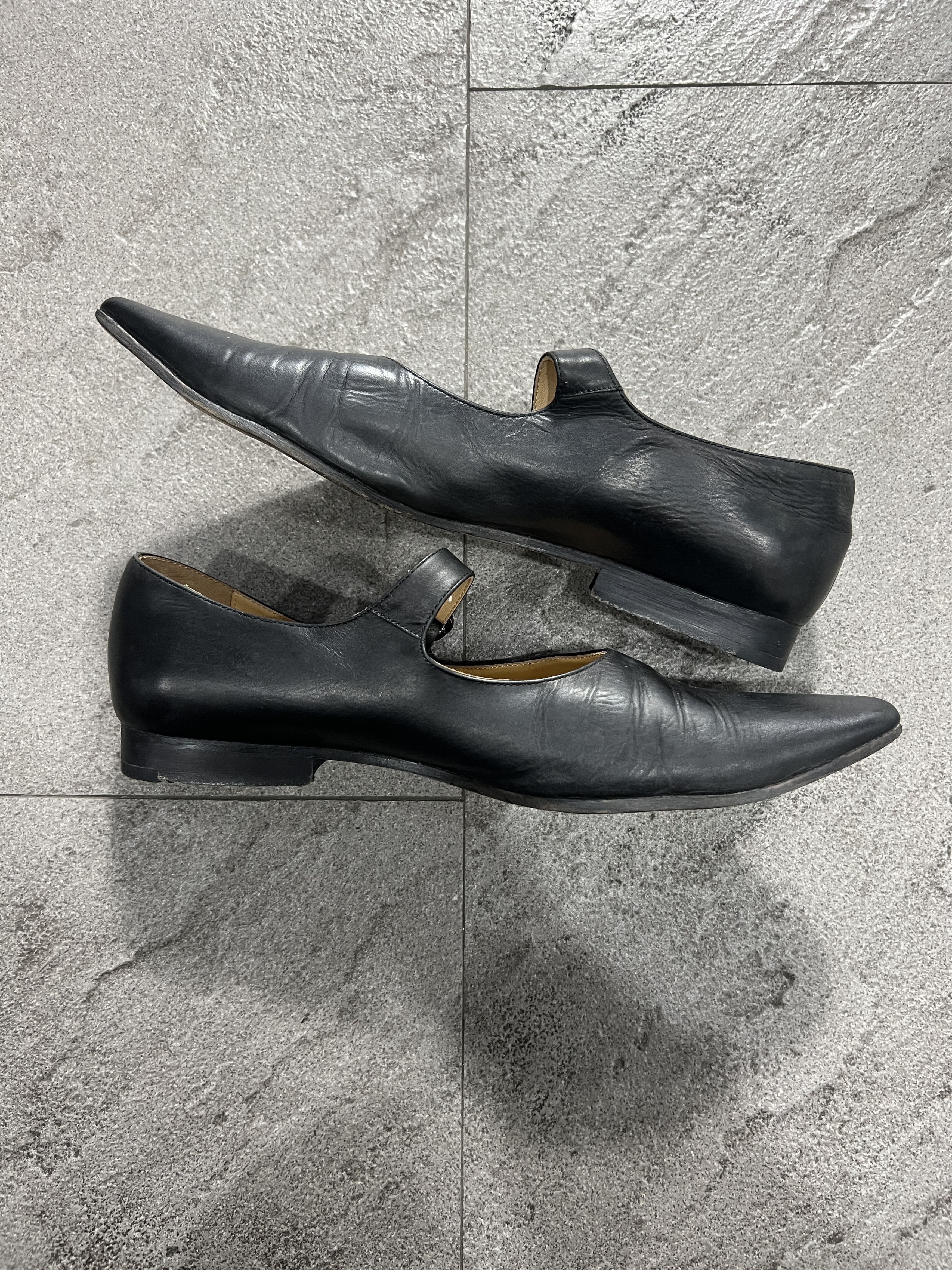 Maison Margiela Maison Margiela 22 Black Leather Mary Jane Flats Pointed Toe Size US 8 / IT 38 - 4 Thumbnail
