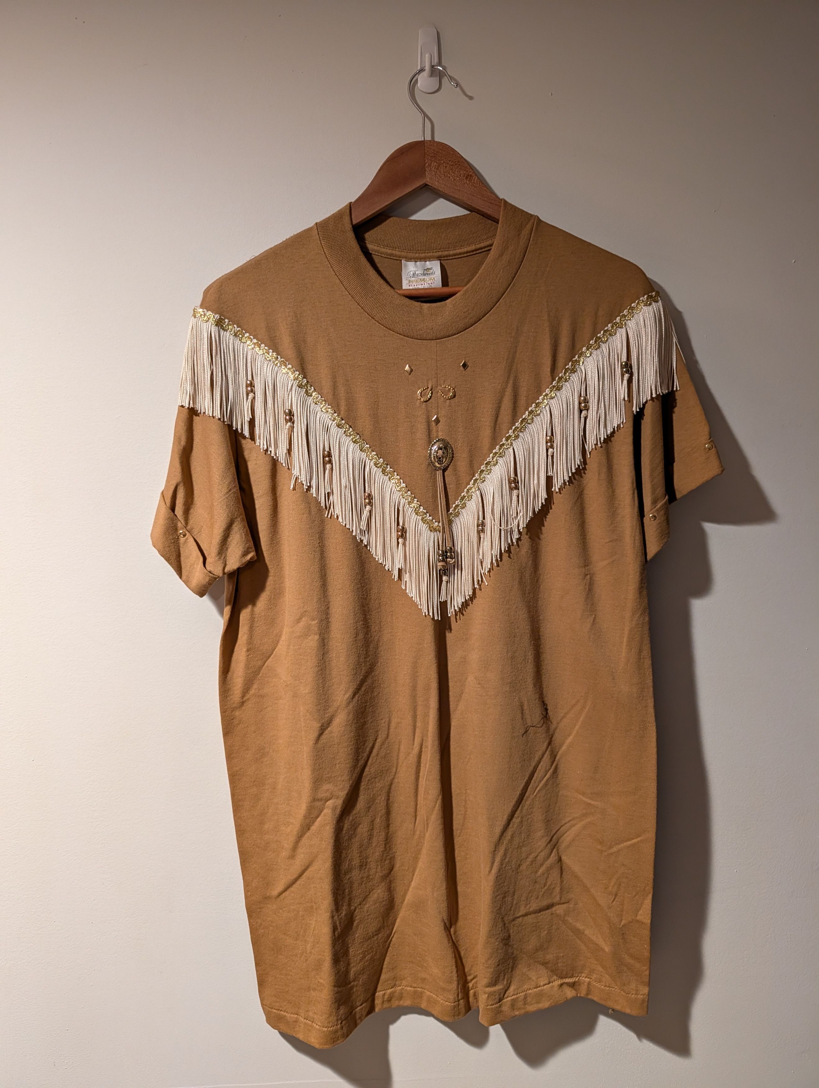 Country Road Vintage 90s Southwestern by Hazelwoods Fringe Womans Top Size L / US 10 / IT 46 - 1 Thumbnail
