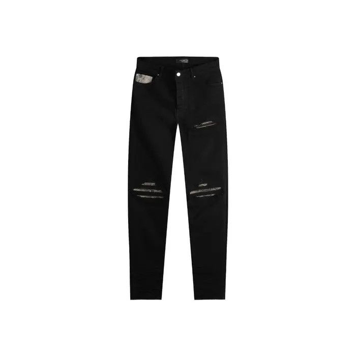 Amiri o1orln0326 Snake MX1 Jeans in Black Size US 33 - 1 Thumbnail