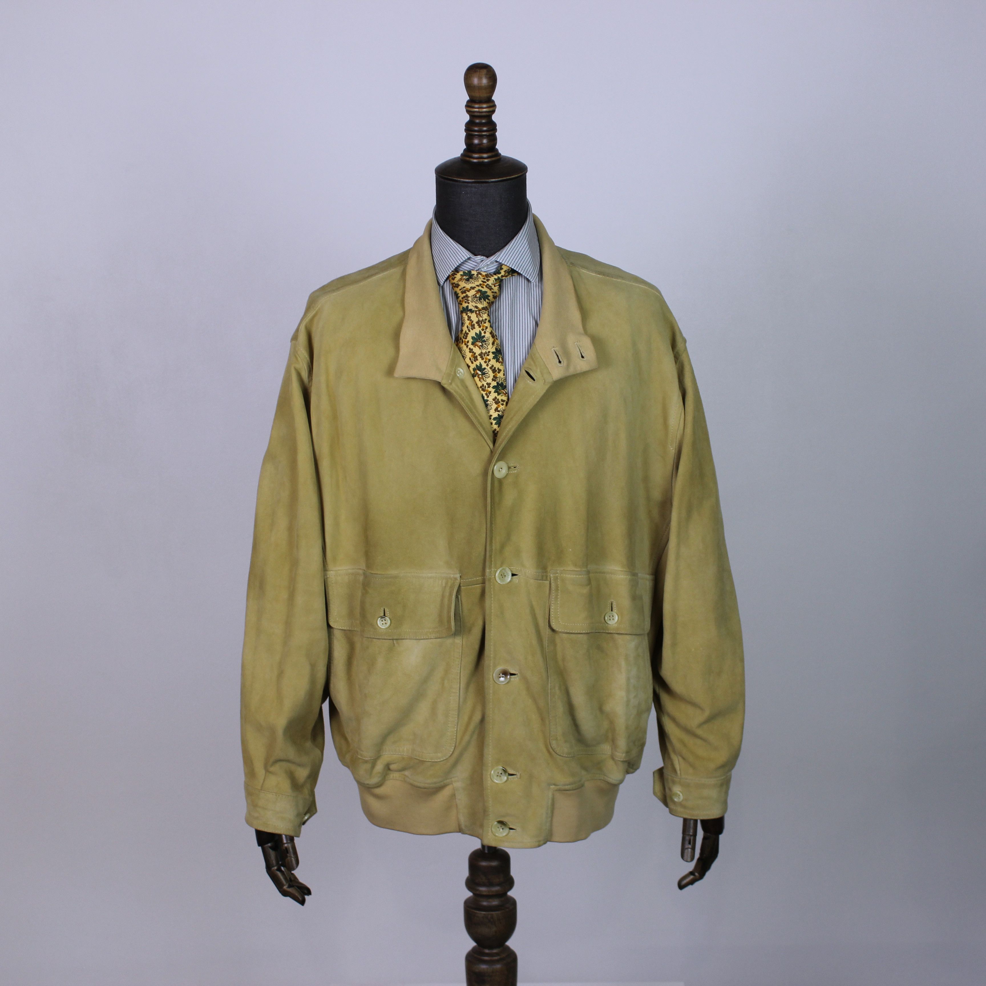 image of Vintage Burberry Burberrys Suede Leather Jacket Rarity in Beige, Men's (Size Large)