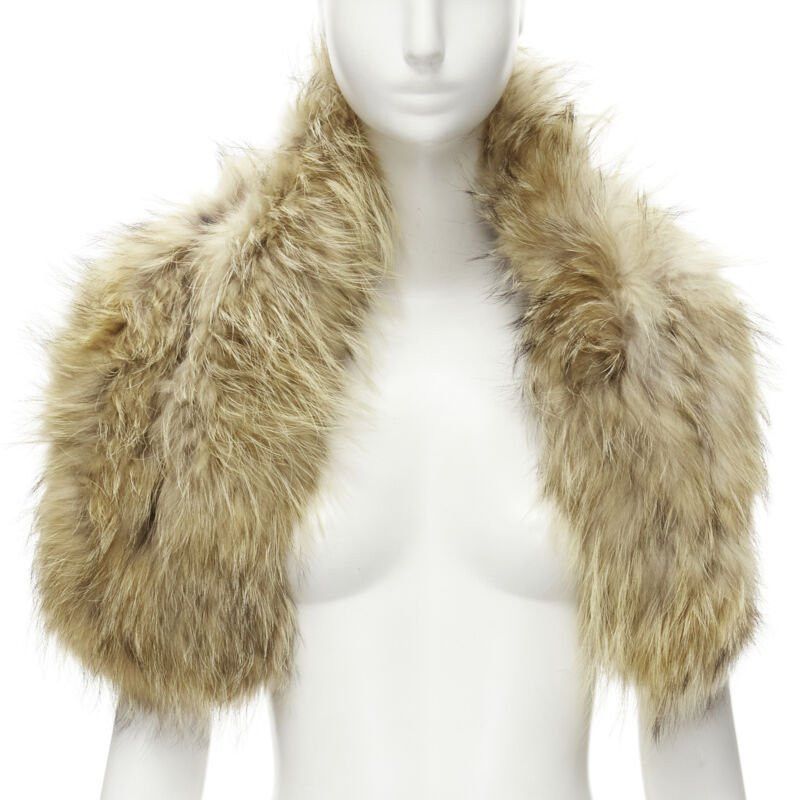 Other CHARLOTTE SIMONE 100% fur brown asymmetric silk lined collar cuff scarf Size ONE SIZE - 1 Thumbnail