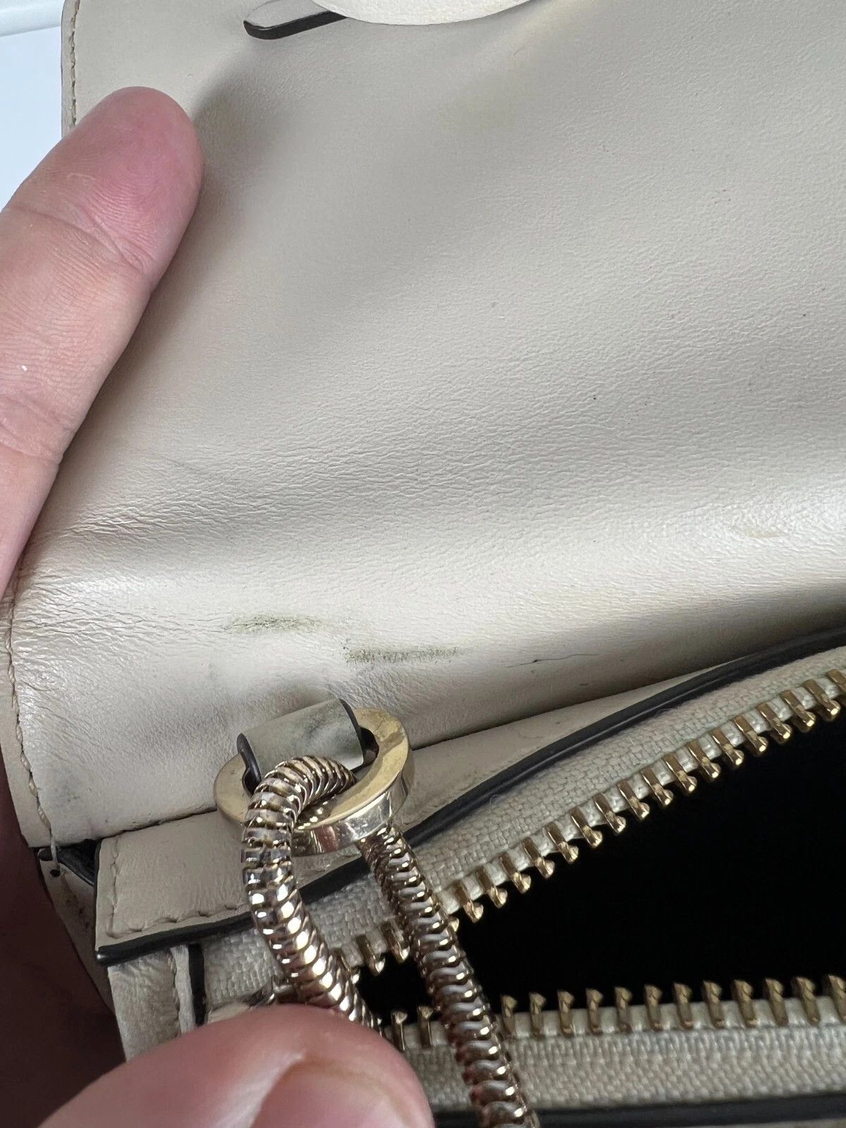 Reiss Reiss Shoulder Bag Clutch Ivory Real Leather Metal Сhain Size ONE SIZE - 14 Thumbnail