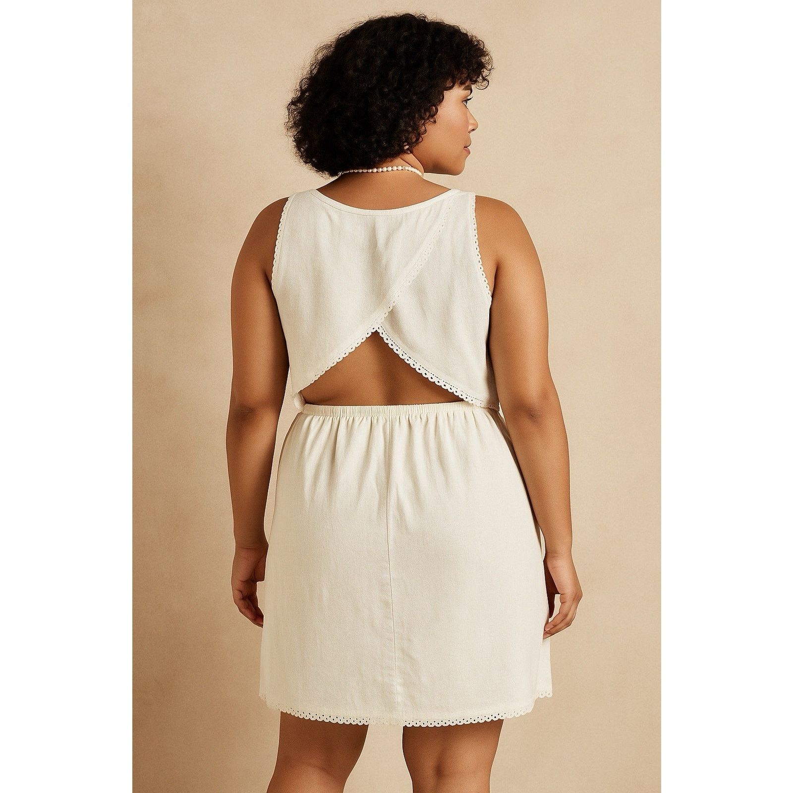 Loft LOFT White Eyelet Linen Dress Size 14 Sleeveless open back Size XL / US 12-14 / IT 48-50 - 9 Thumbnail